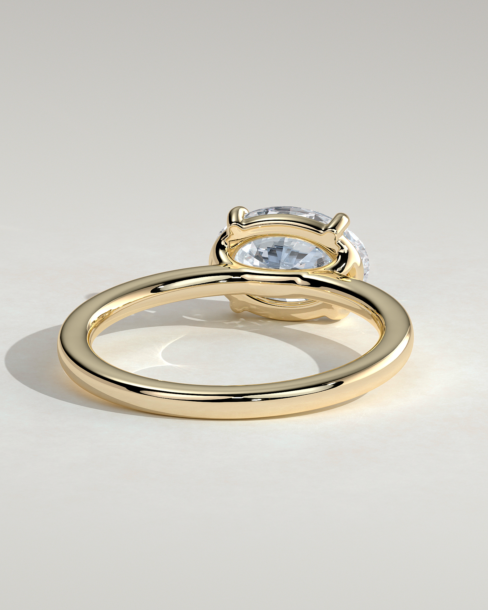 Mabeline- 4 Claw East West Solitaire - 18k Yellow Gold