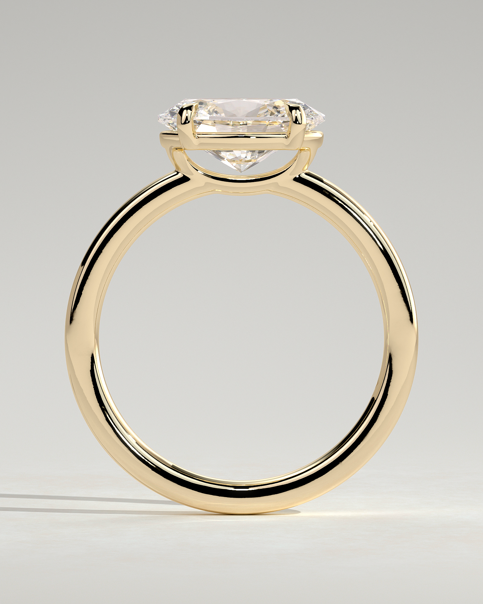 Mabeline- 4 Claw East West Solitaire - 18k Yellow Gold