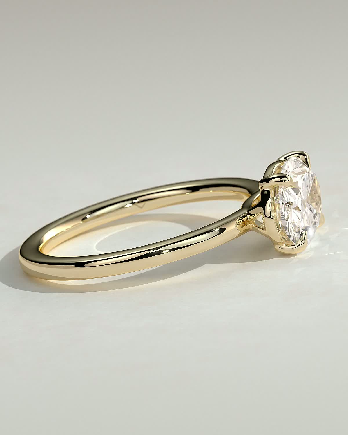 Mabeline- 4 Claw East West Solitaire - 18k Yellow Gold