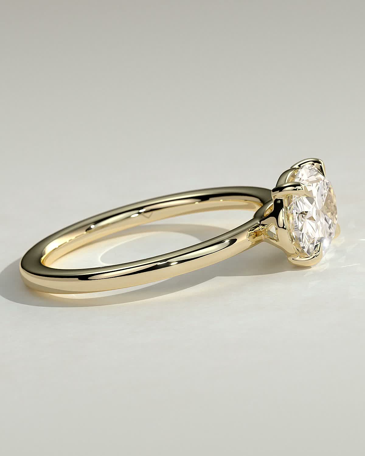 Mabeline- 4 Claw East West Solitaire - 18k Yellow Gold
