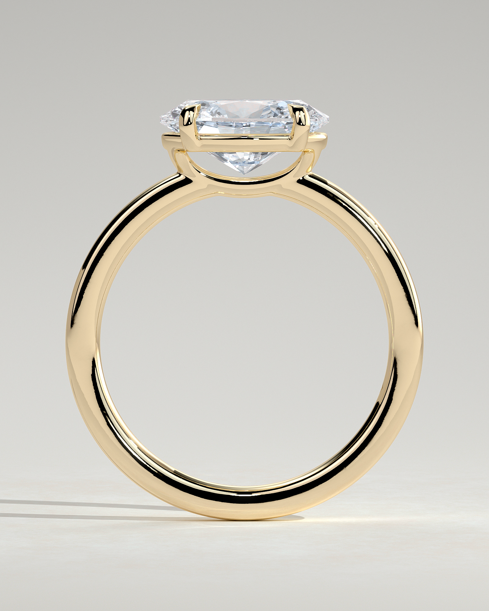 Mabeline- 4 Claw East West Solitaire - 18k Yellow Gold
