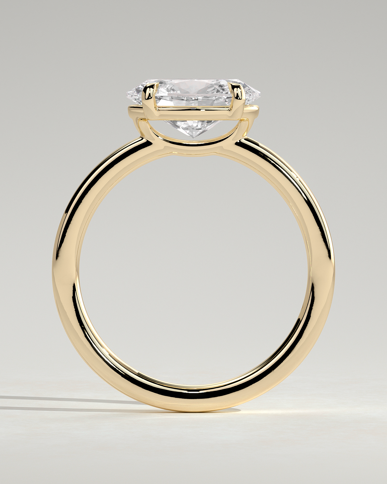 Mabeline- 4 Claw East West Solitaire - 18k Yellow Gold