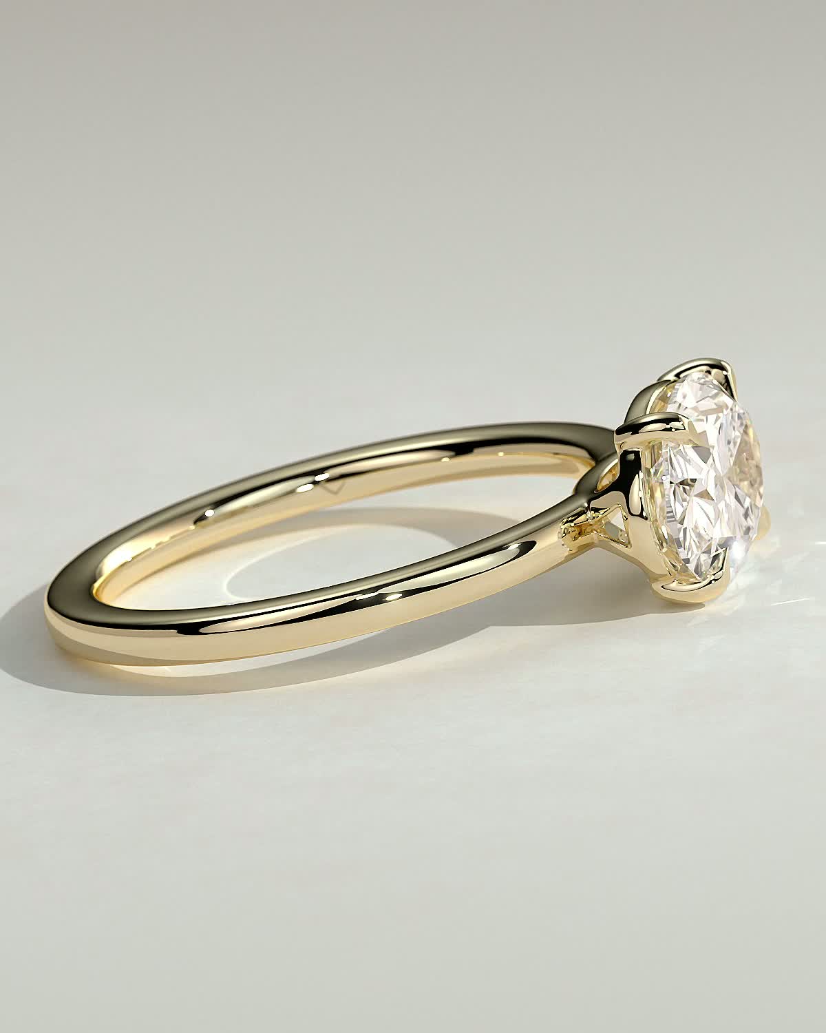 Mabeline- 4 Claw East West Solitaire - 18k Yellow Gold
