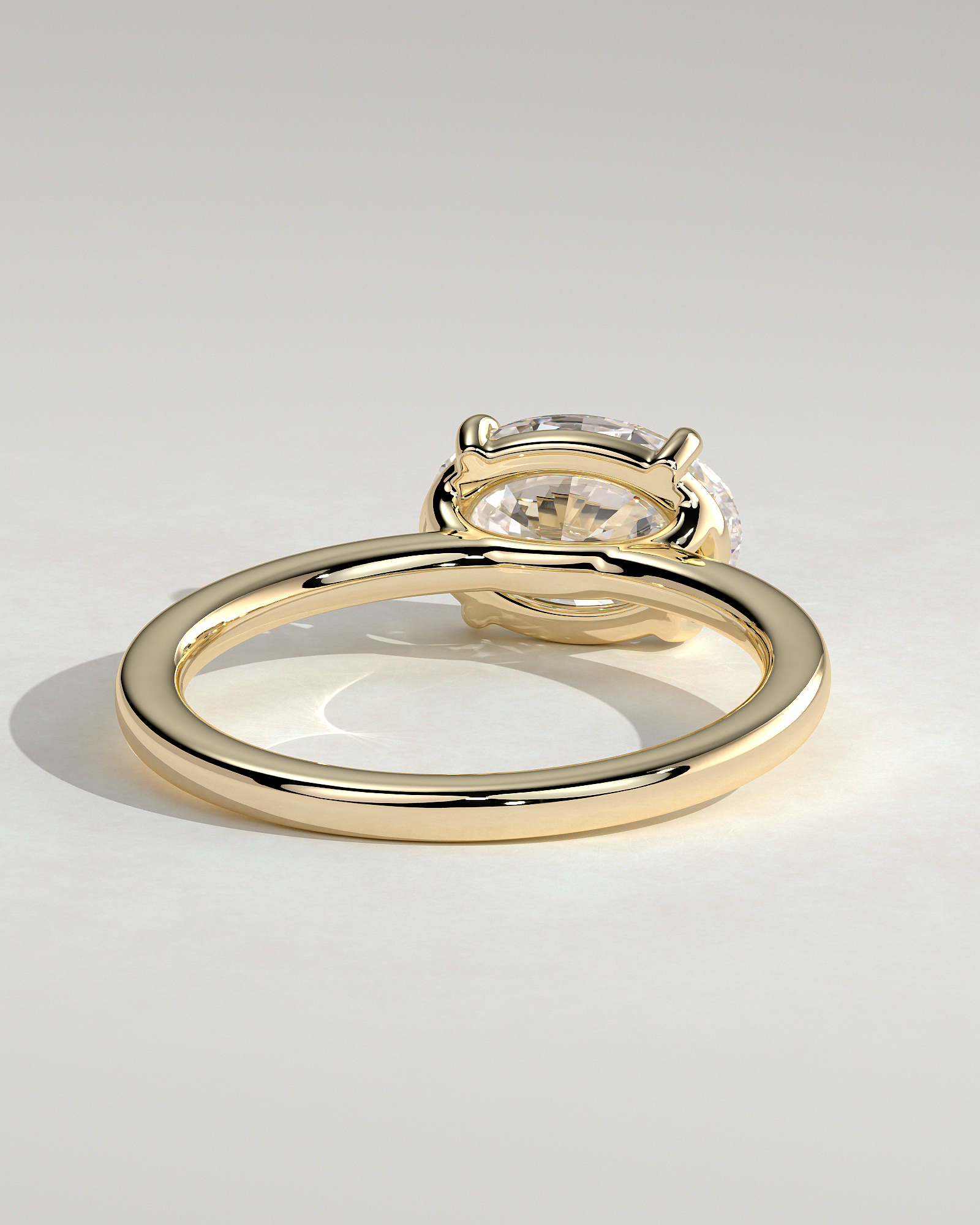 Mabeline- 4 Claw East West Solitaire - 18k Yellow Gold