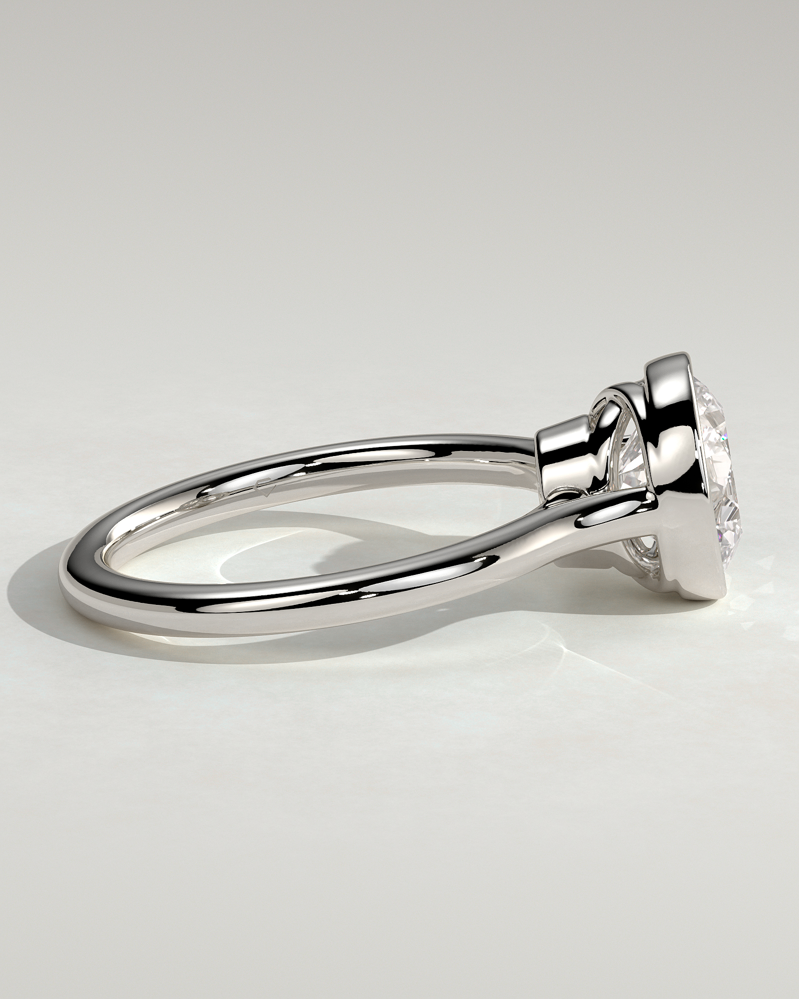 Maeve - Bezel Cathedral set with Twisted Gallery - 18k White Gold