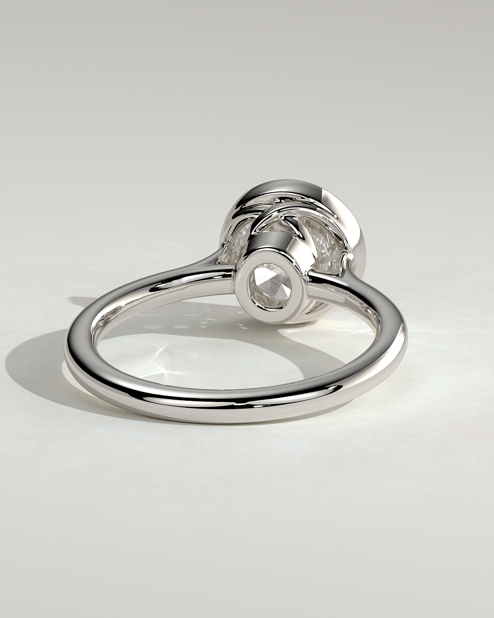 Maeve - Bezel Cathedral set with Twisted Gallery - 18k White Gold