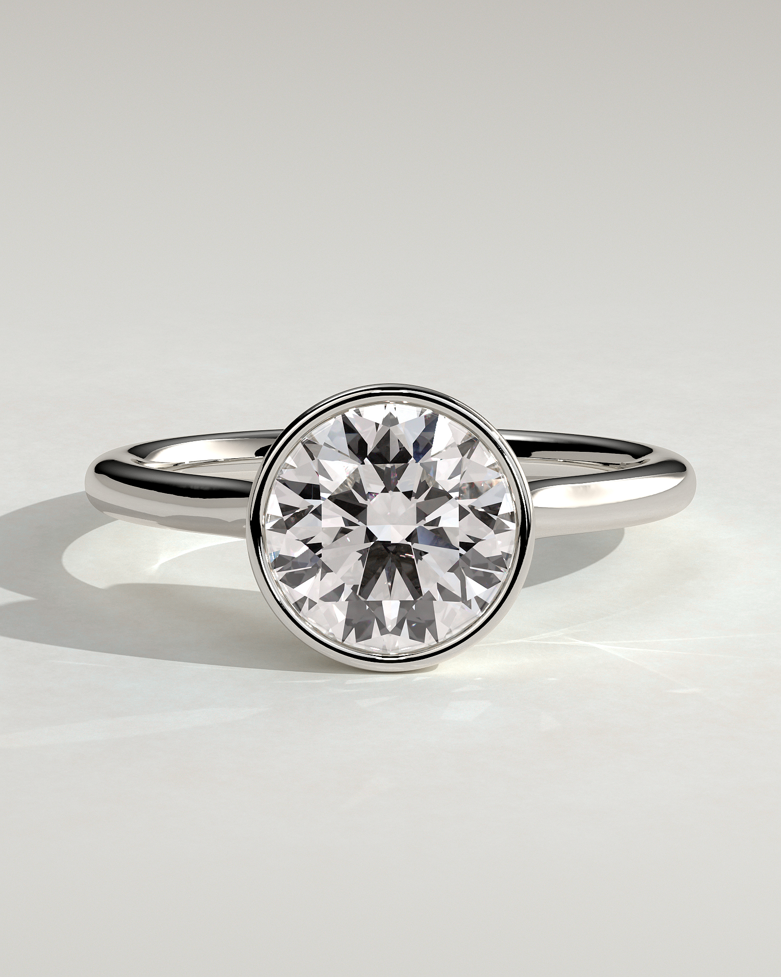 Maeve - Bezel Cathedral set with Twisted Gallery - 18k White Gold