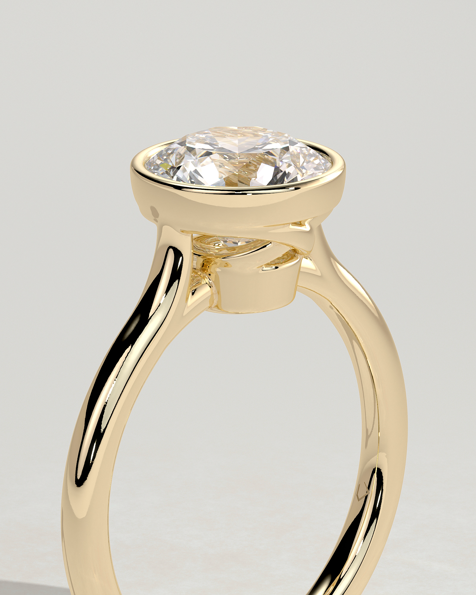 Maeve - Bezel Cathedral set with Twisted Gallery - 18k Yellow Gold