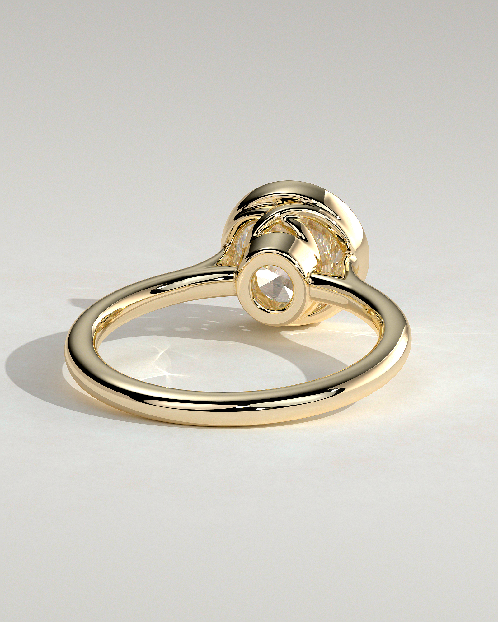 Maeve - Bezel Cathedral set with Twisted Gallery - 18k Yellow Gold