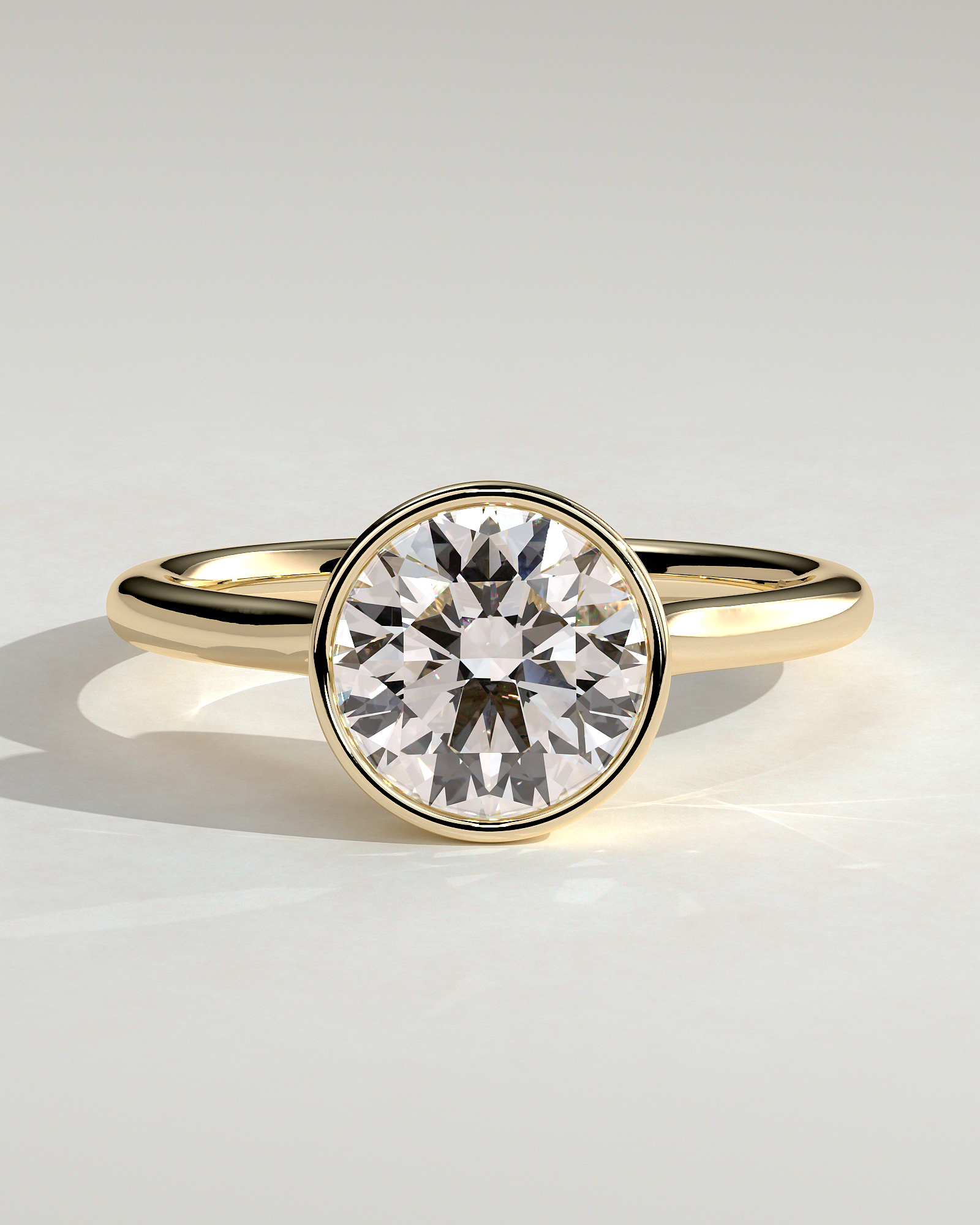 Maeve - Bezel Cathedral set with Twisted Gallery - 18k Yellow Gold