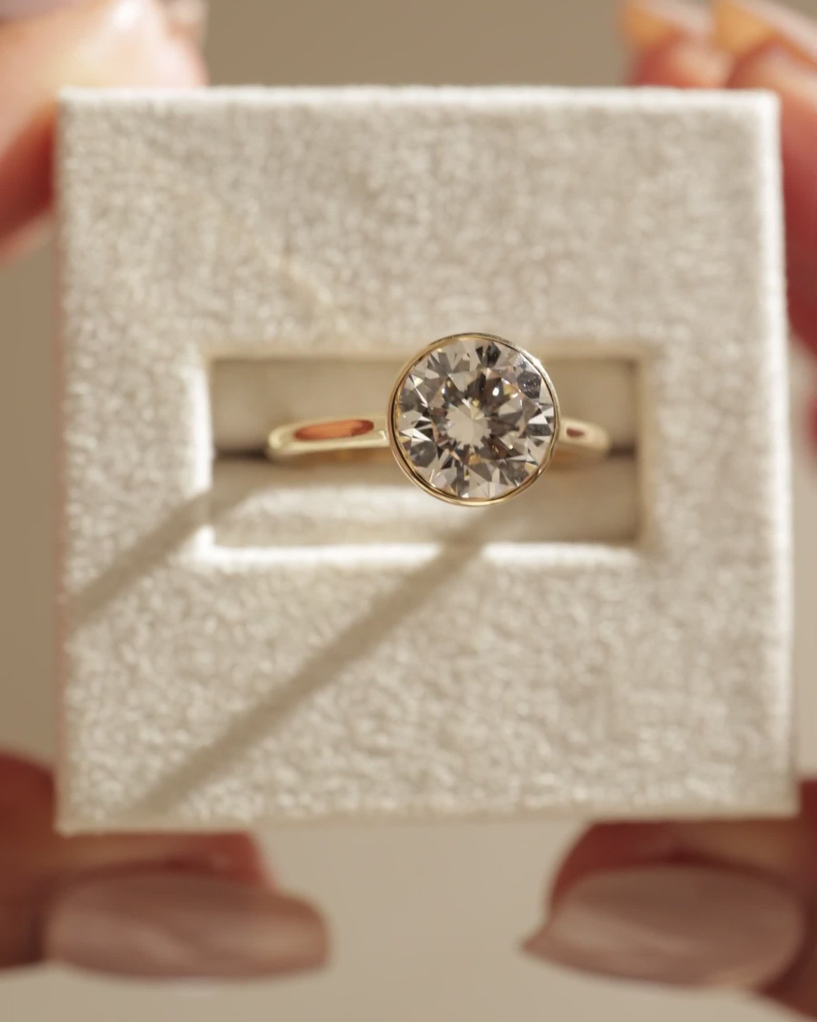 Maeve - Bezel Cathedral set with Twisted Gallery Lifestyle Image