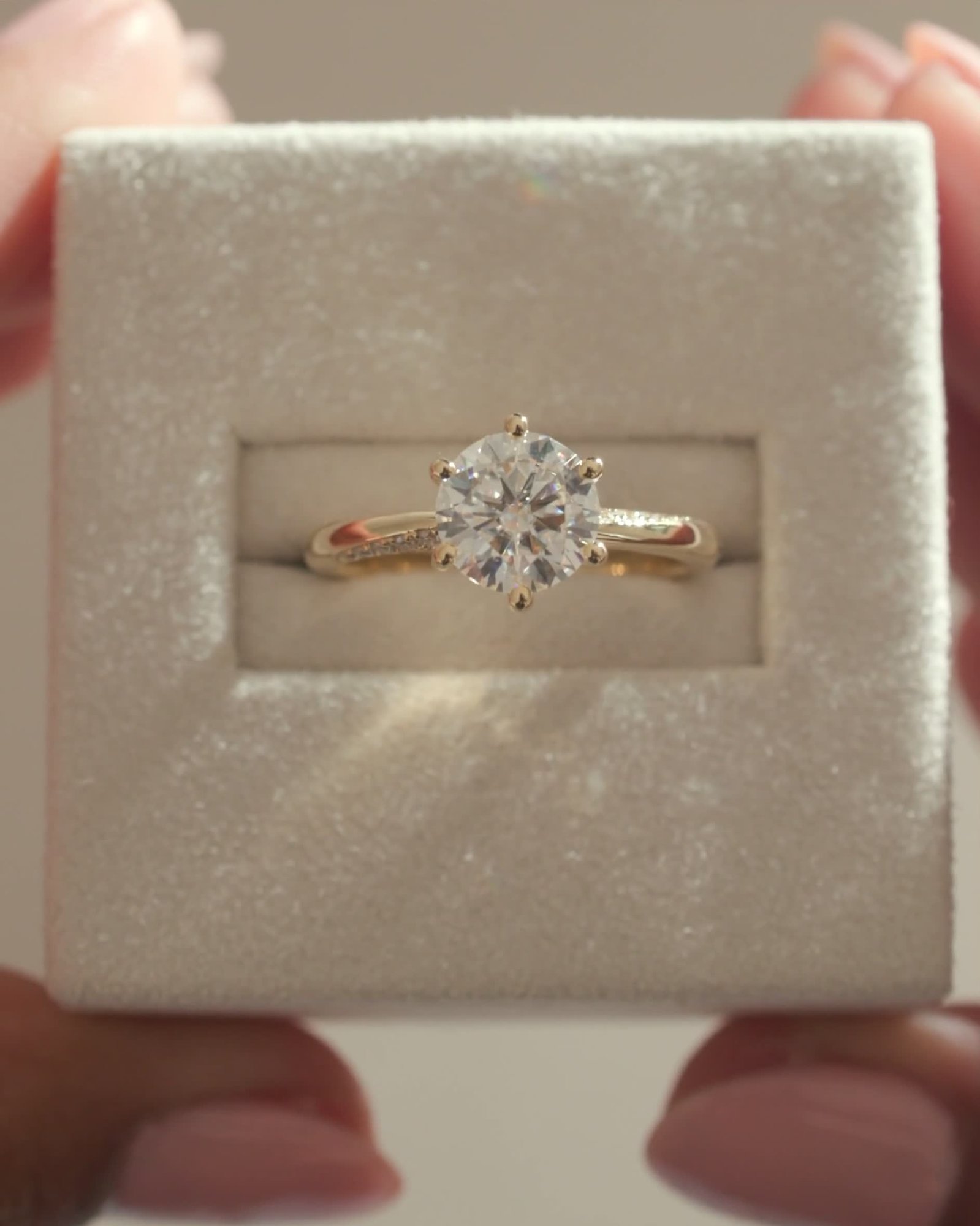 Mahlia - Round Solitaire with Sweeping Micro Pav Lifestyle Image