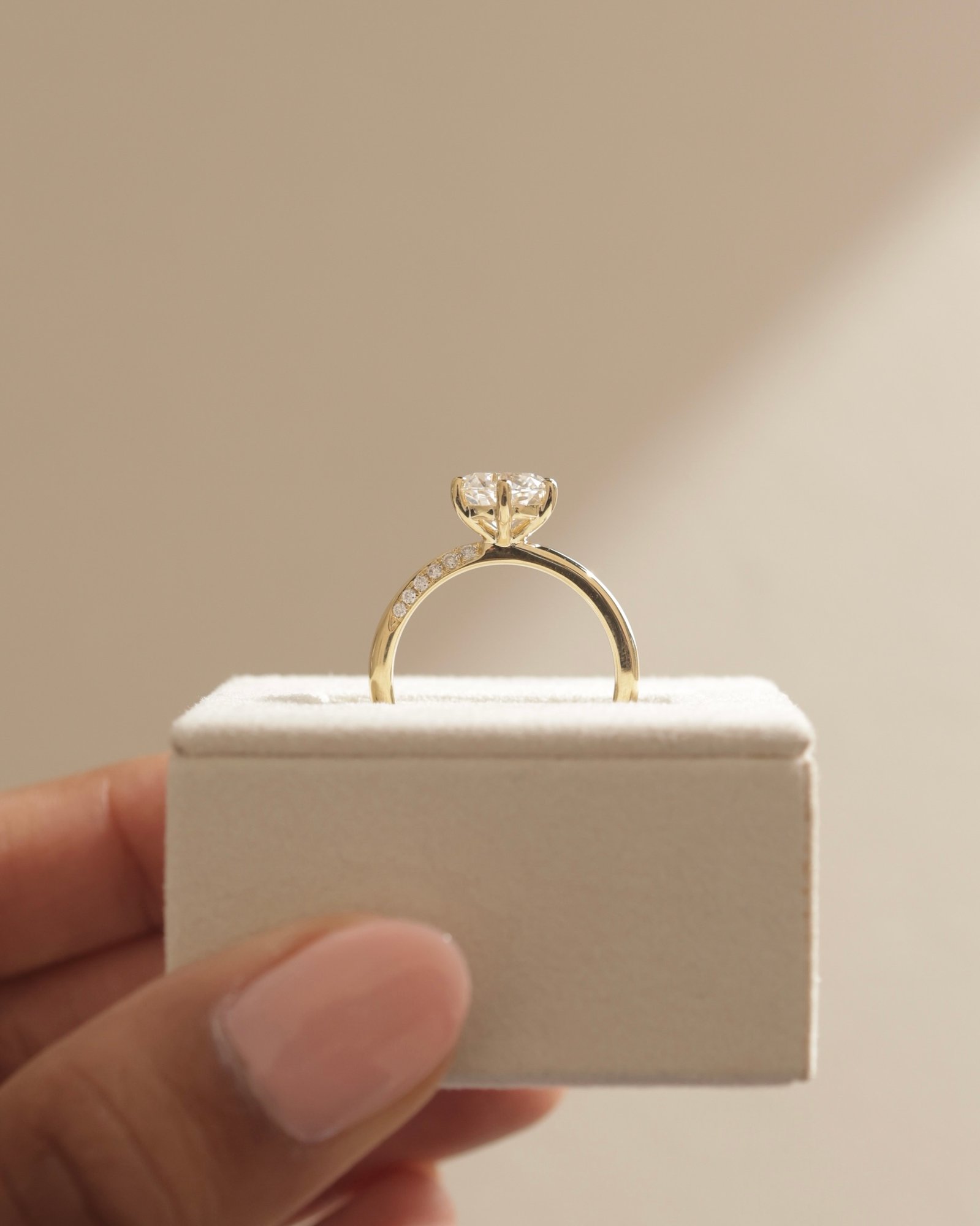 Mahlia - Round Solitaire with Sweeping Micro Pav Lifestyle Image