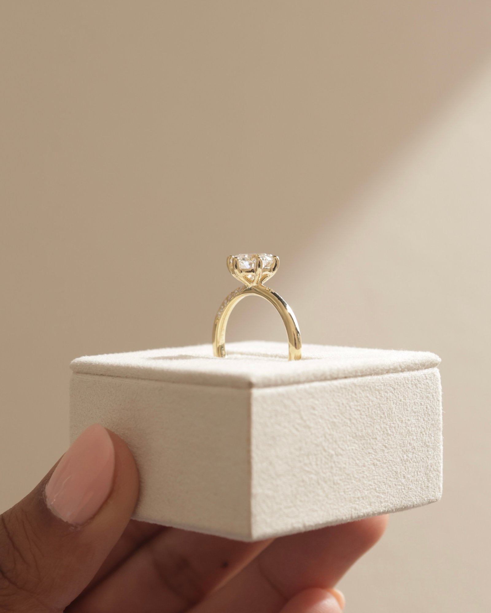 Mahlia - Round Solitaire with Sweeping Micro Pav Lifestyle Image