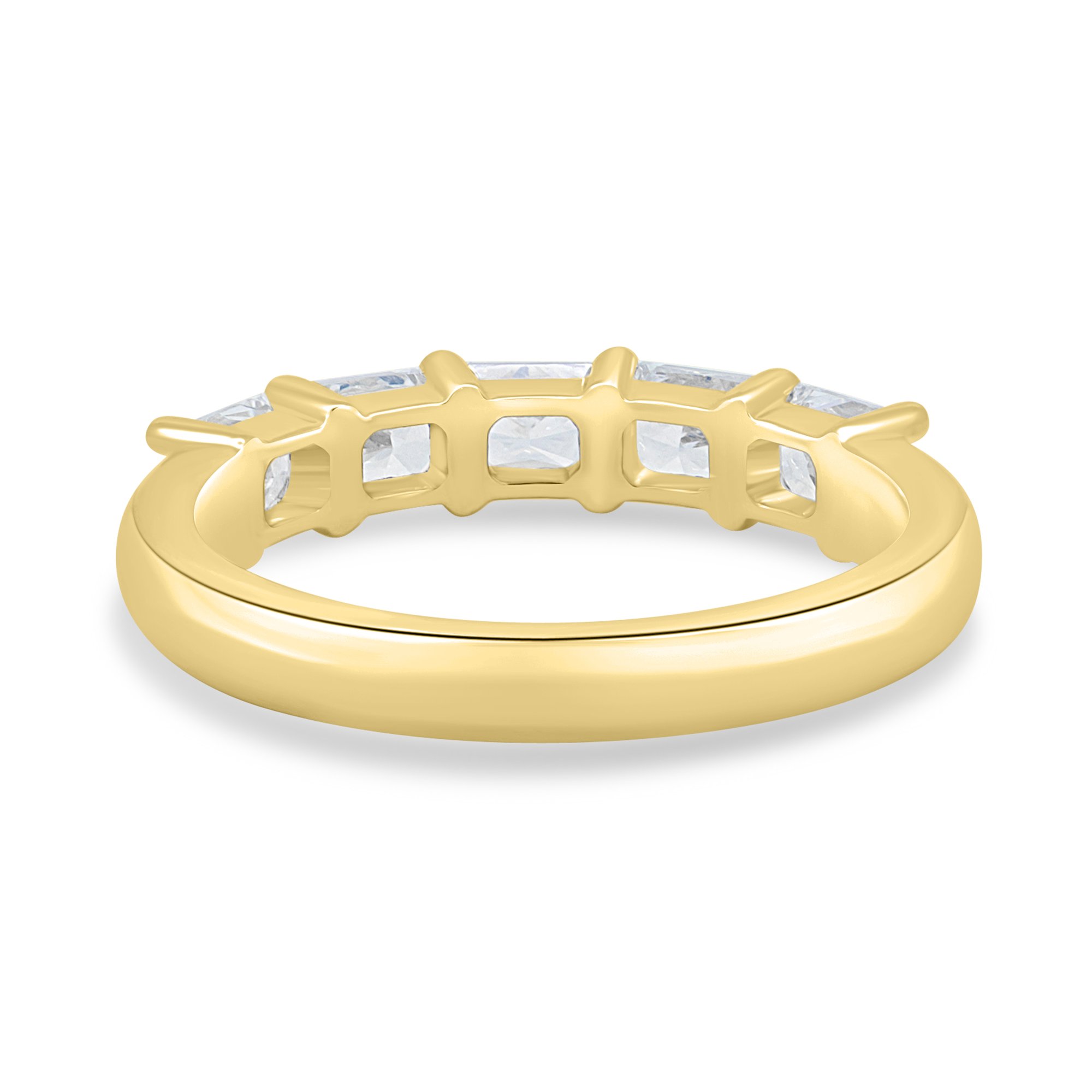 Maia - 5 Stone East West Radiant Wedding Band - 18k Yellow Gold