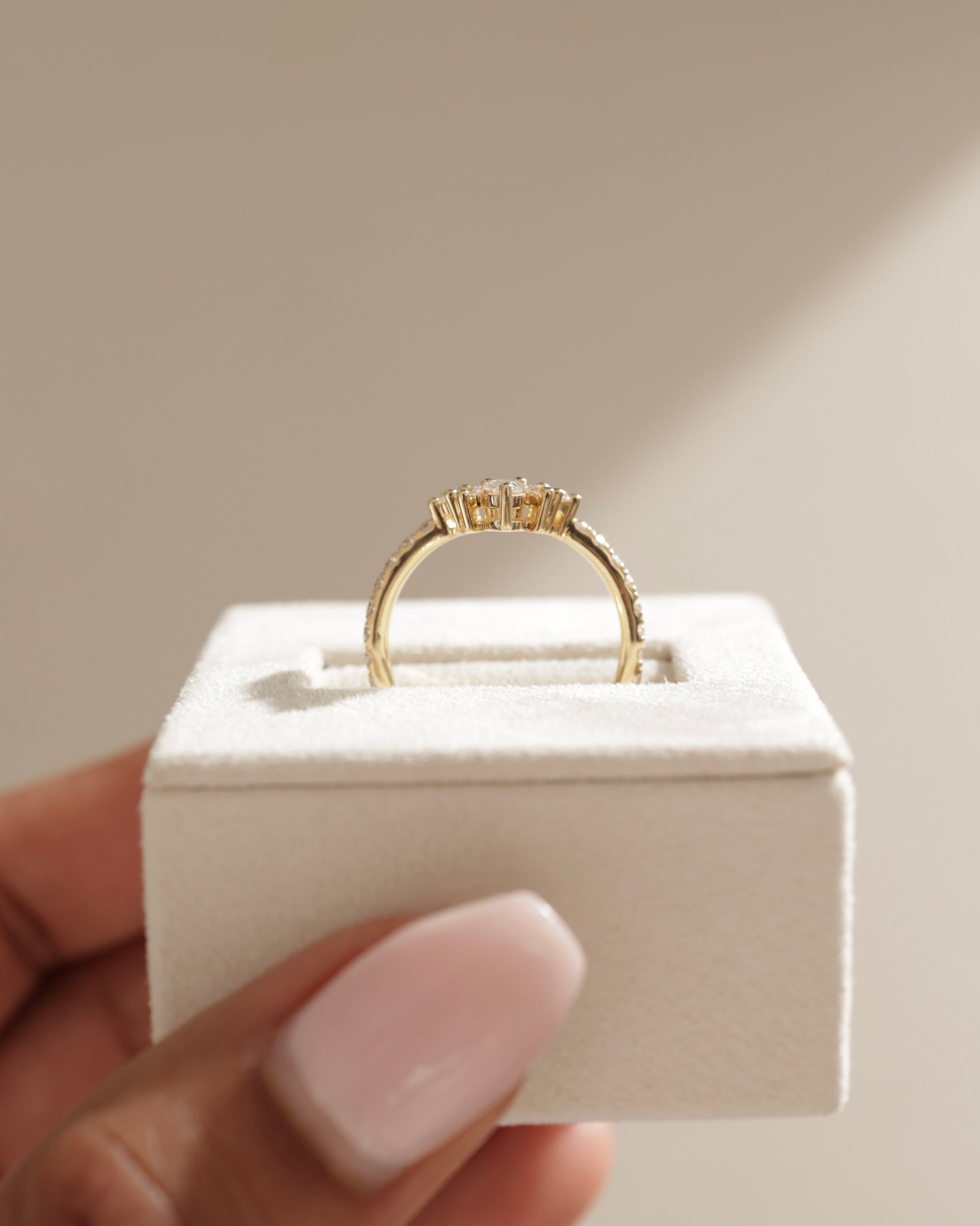 Mara - Curved Pave Band with Accent Stones Lifestyle Image