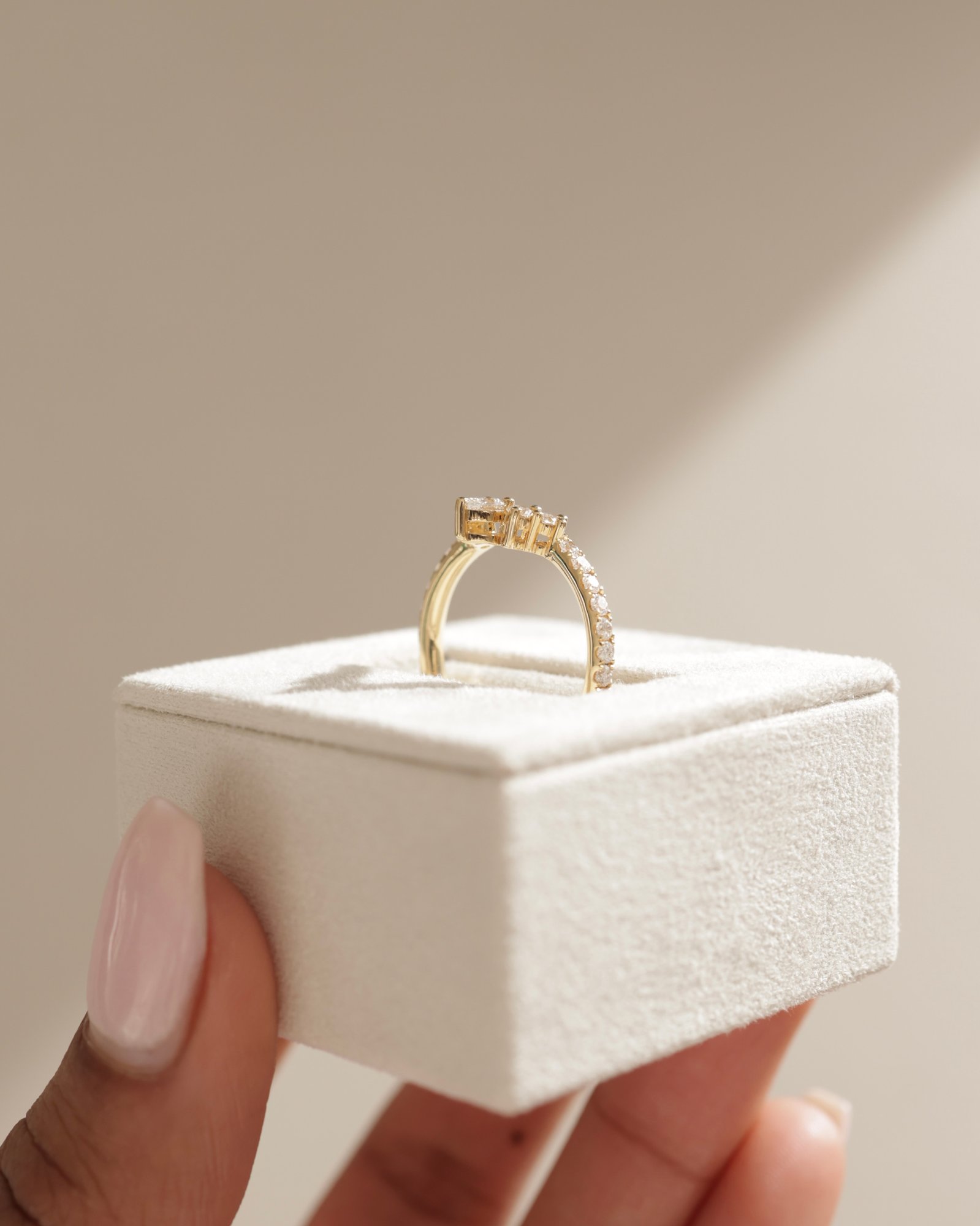 Mara - Curved Pave Band with Accent Stones Lifestyle Image