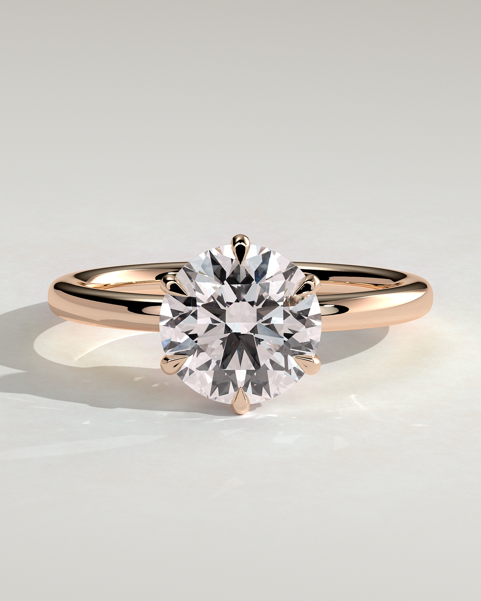 Mariah - Low Set Round Solitaire - 18k Rose Gold