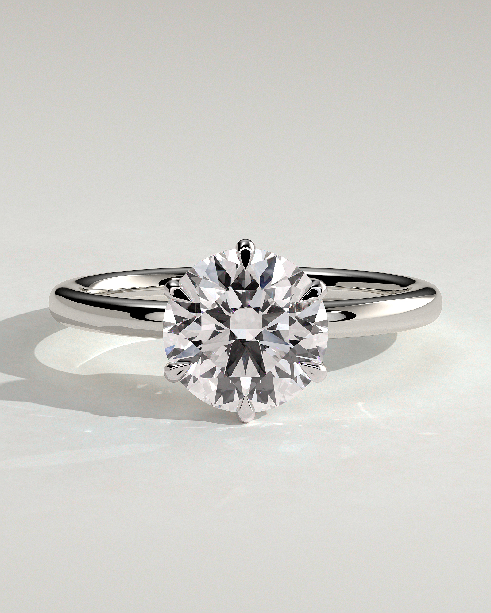 Mariah - Low Set Round Solitaire - 18k White Gold