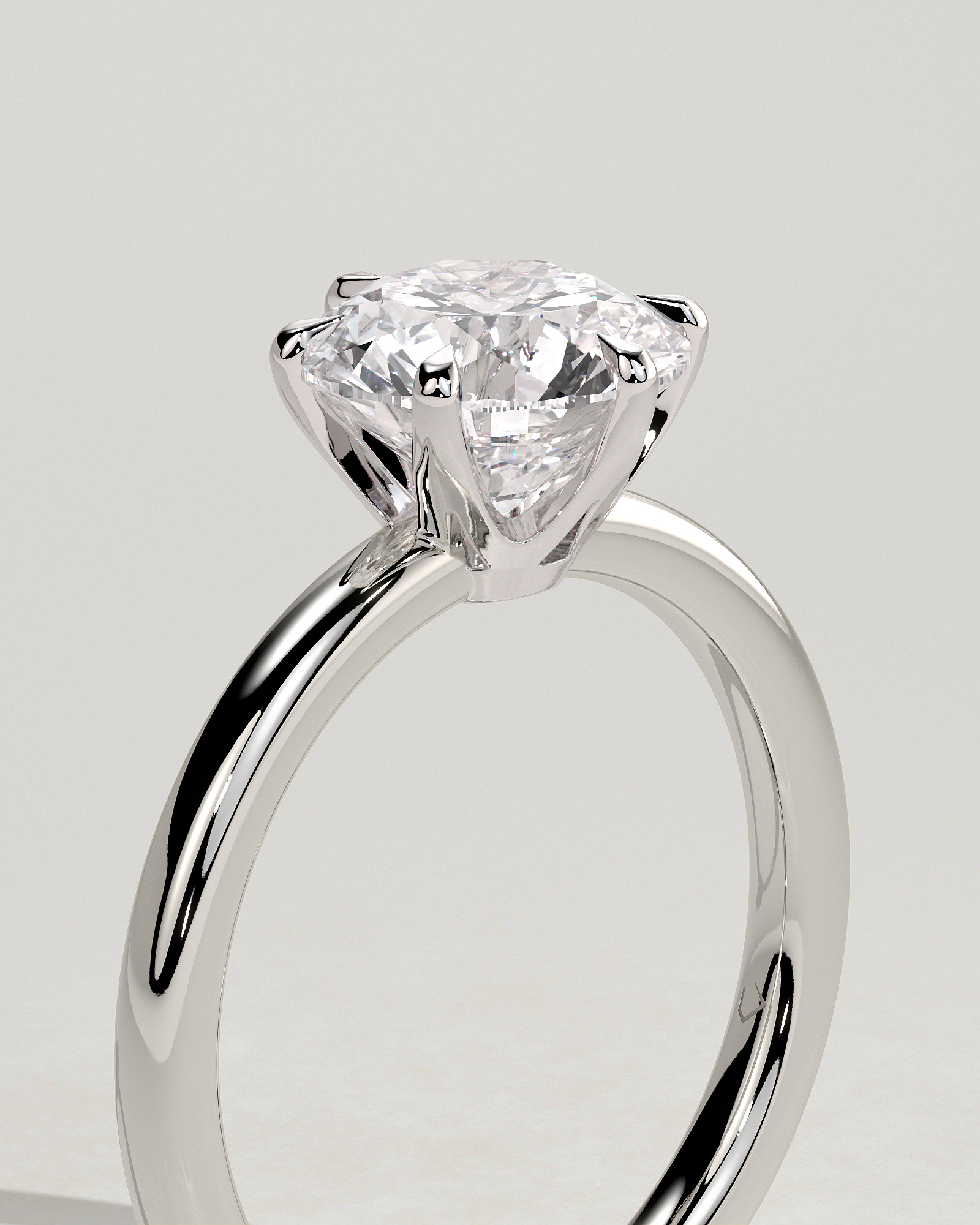 Mariah - Low Set Round Solitaire - 18k White Gold