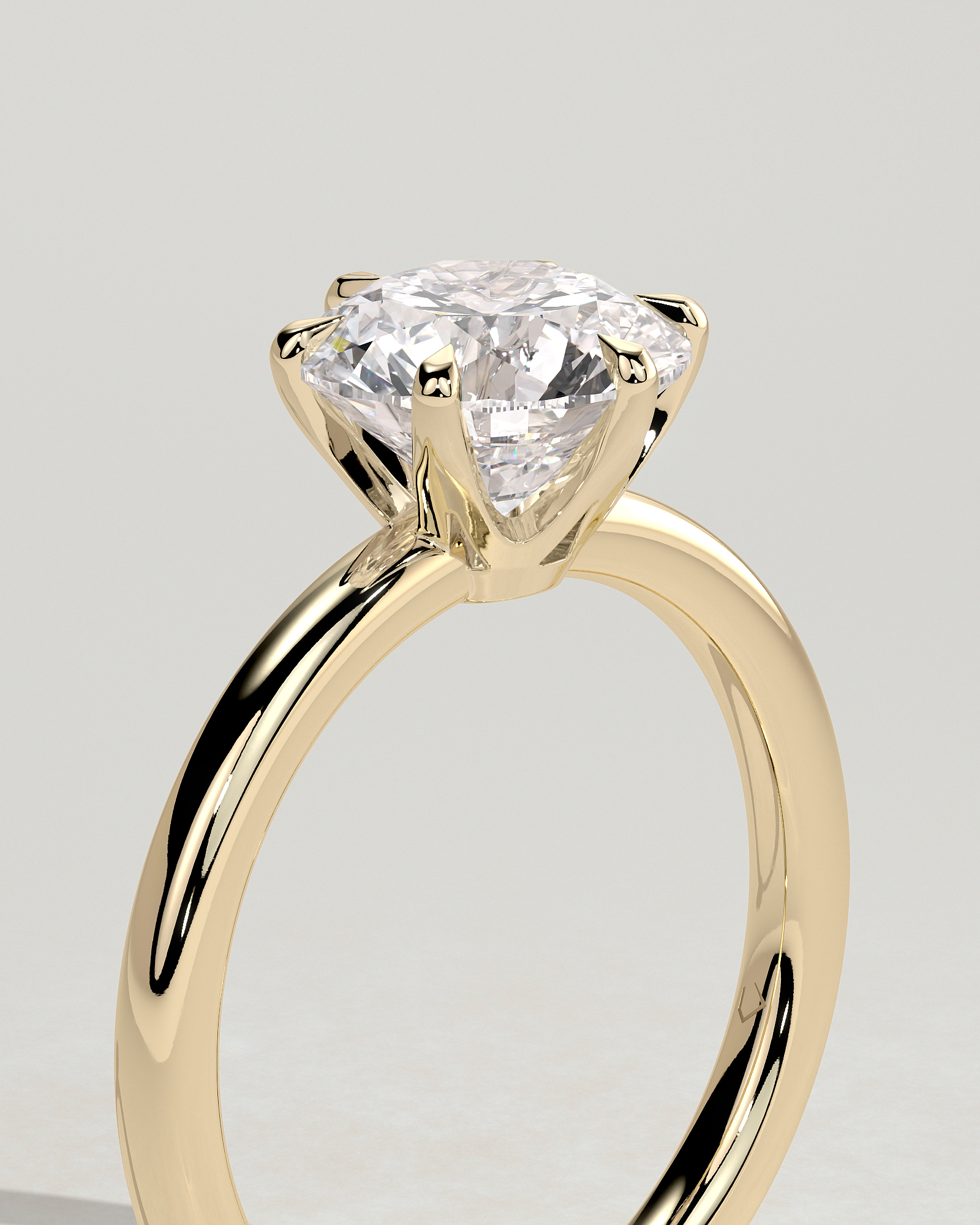 Mariah - Low Set Round Solitaire - 18k Yellow Gold