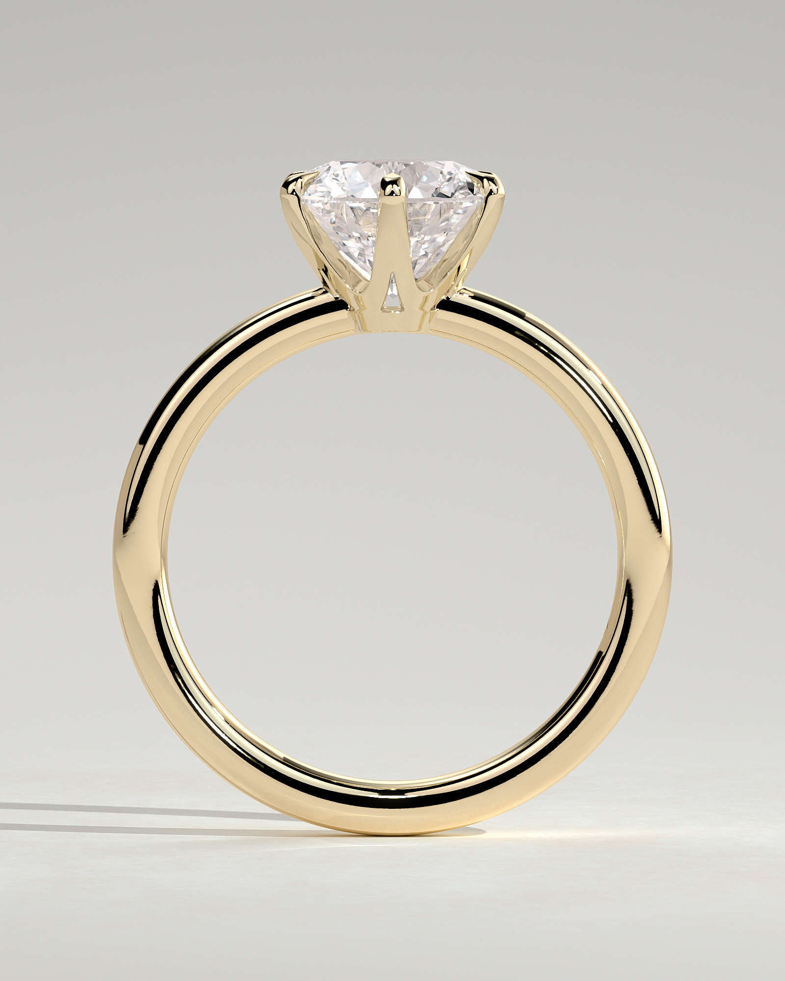 Mariah - Low Set Round Solitaire - 18k Yellow Gold