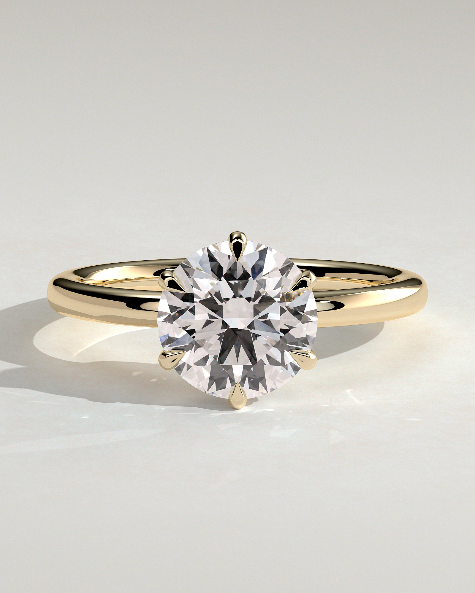 Mariah - Low Set Round Solitaire - 18k Yellow Gold
