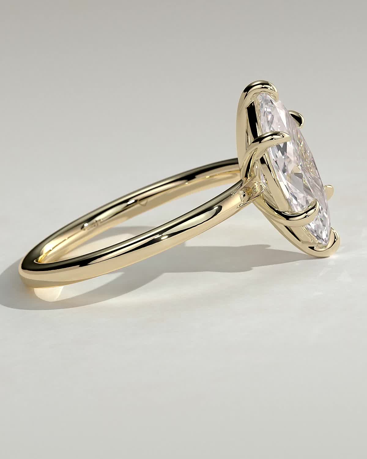 Marly - 6 Claw Marquise Solitaire - 18k Yellow Gold