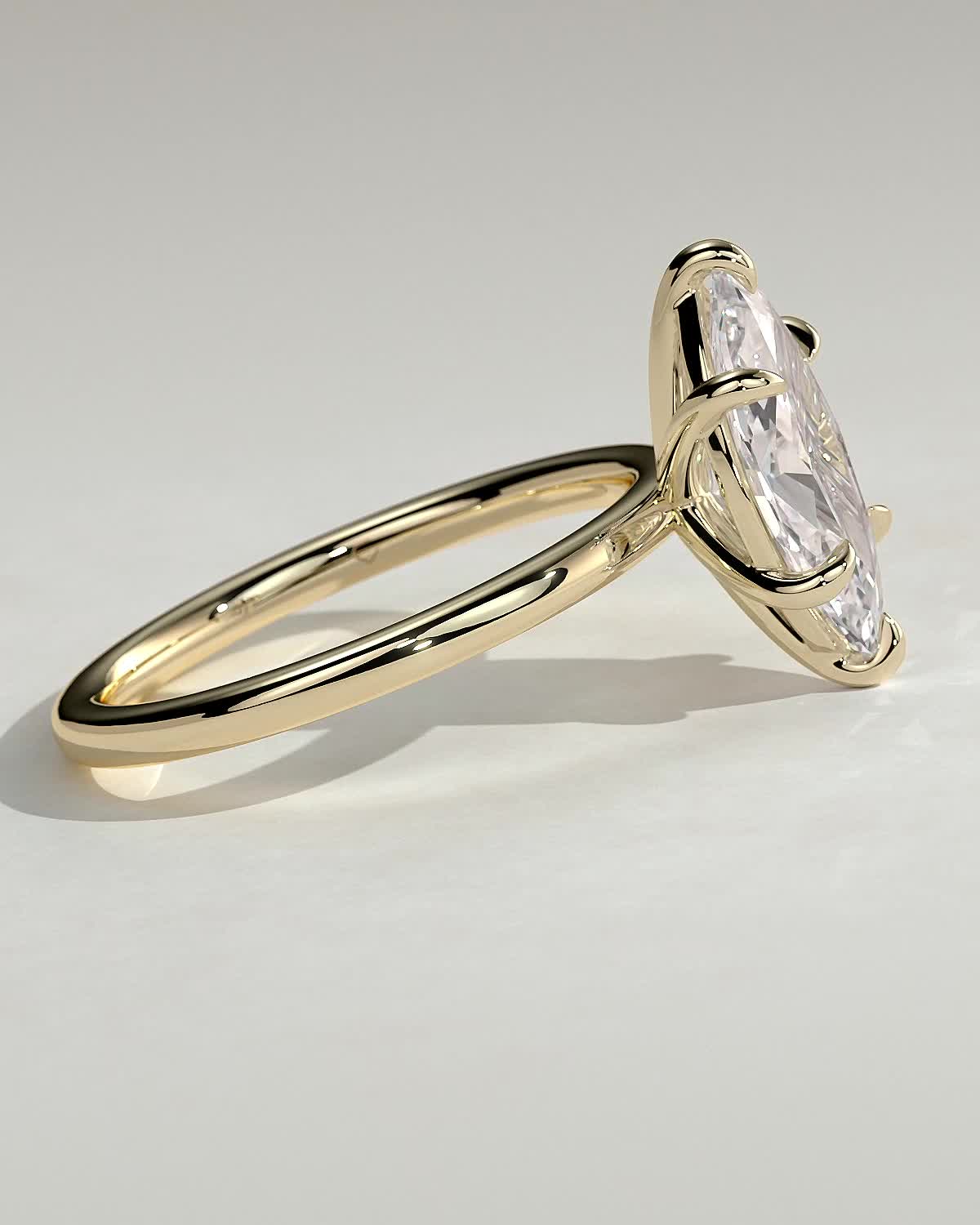 Marly - 6 Claw Marquise Solitaire - 18k Yellow Gold
