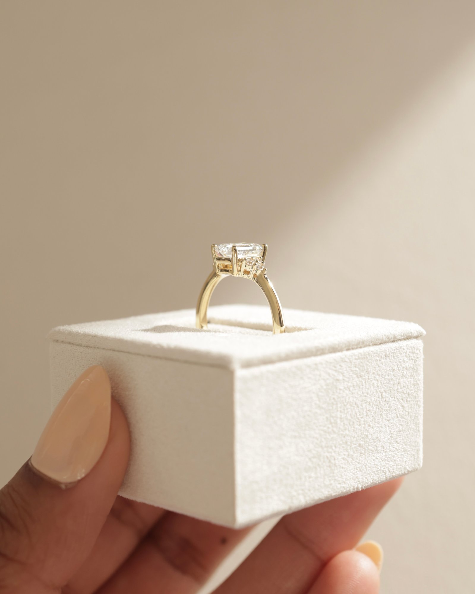 Martina - Emerald with Round Accent Stones Lifestyle Image