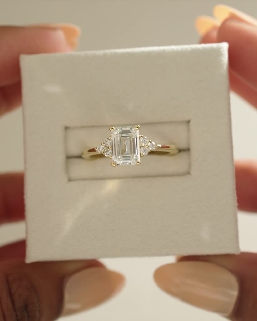 Martina - Emerald with Round Accent Stones Lifestyle Image