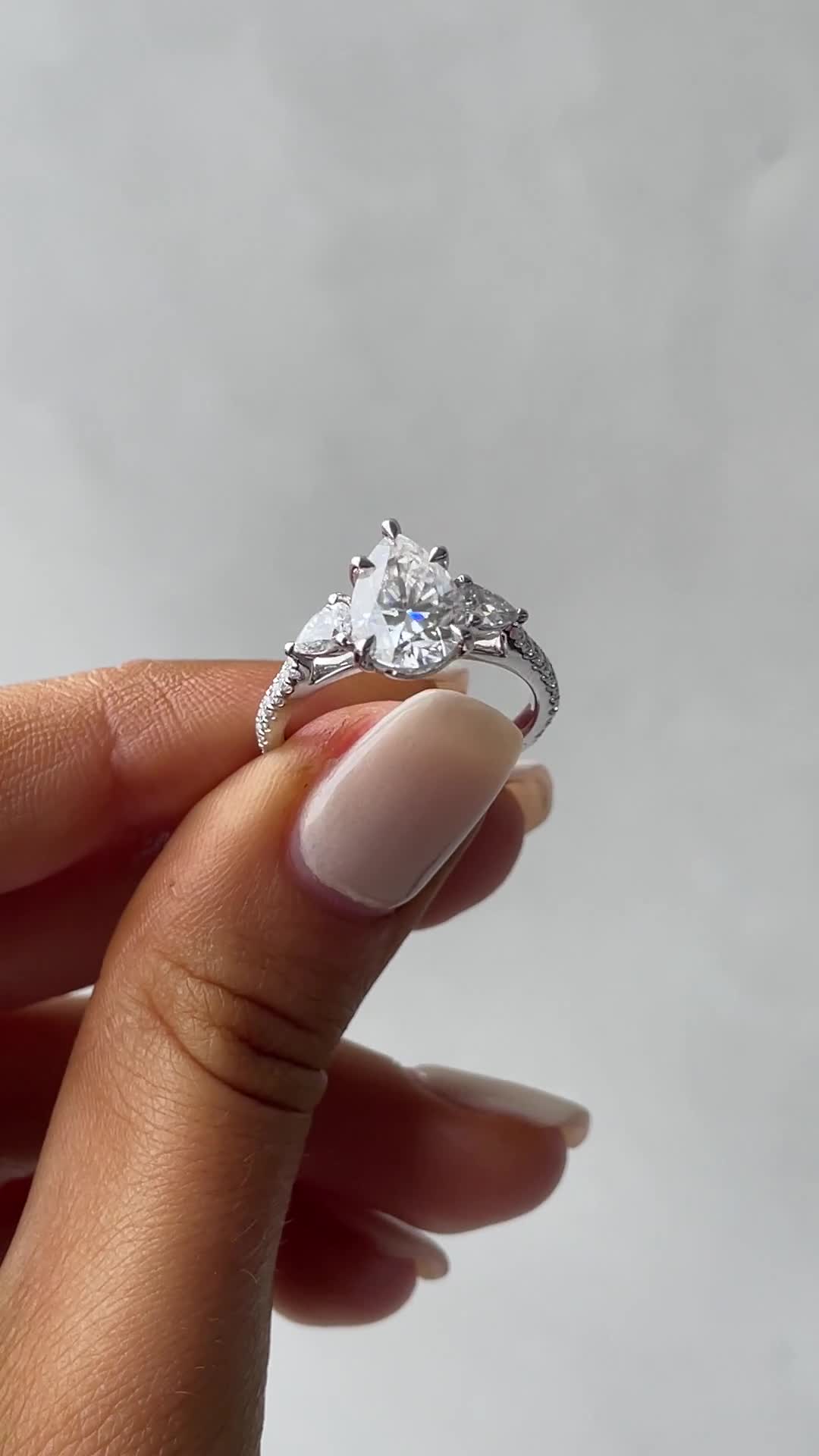 Mia  Pear Trilogy with Pave Lifestyle Image