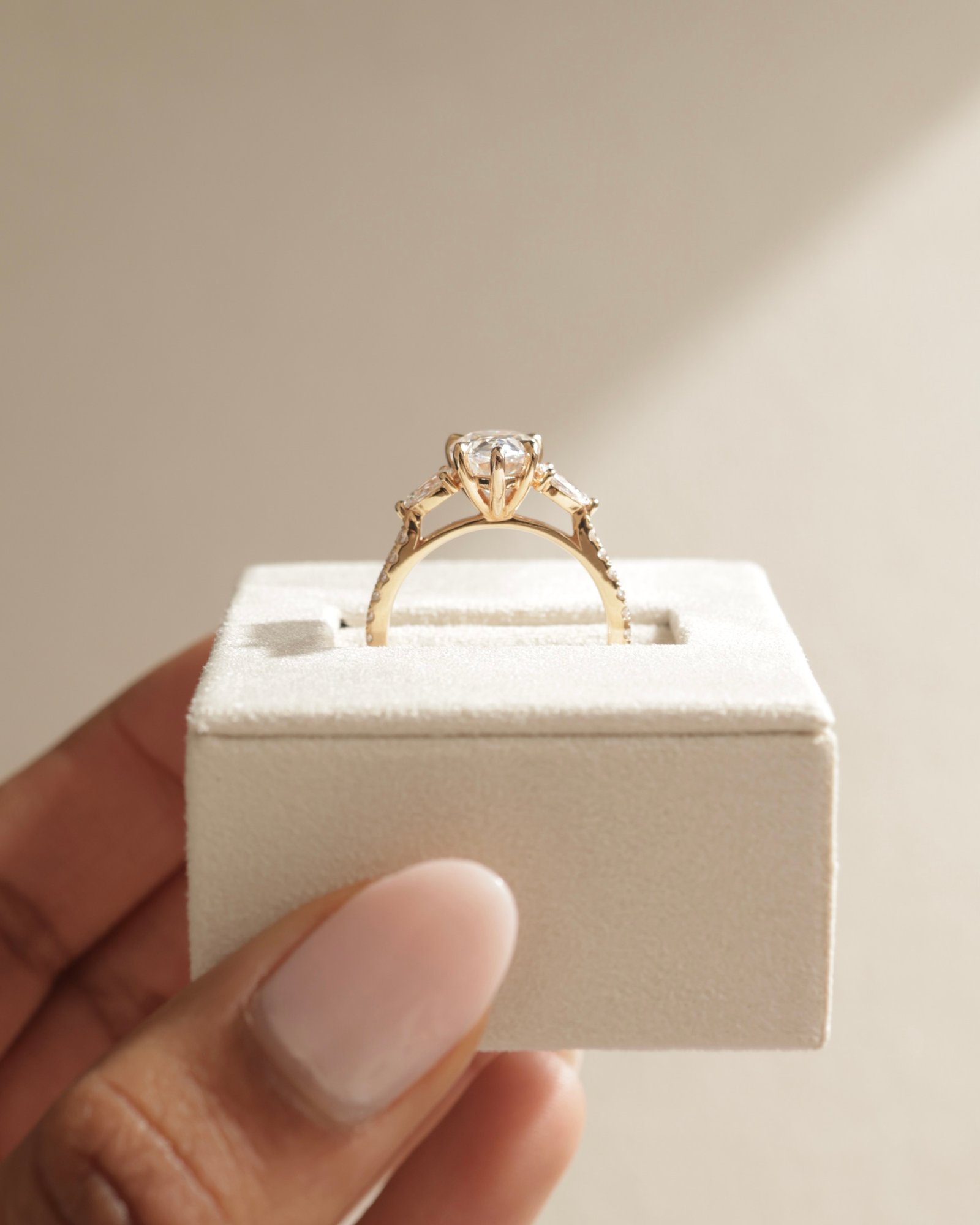 Mia  Pear Trilogy with Pave Lifestyle Image