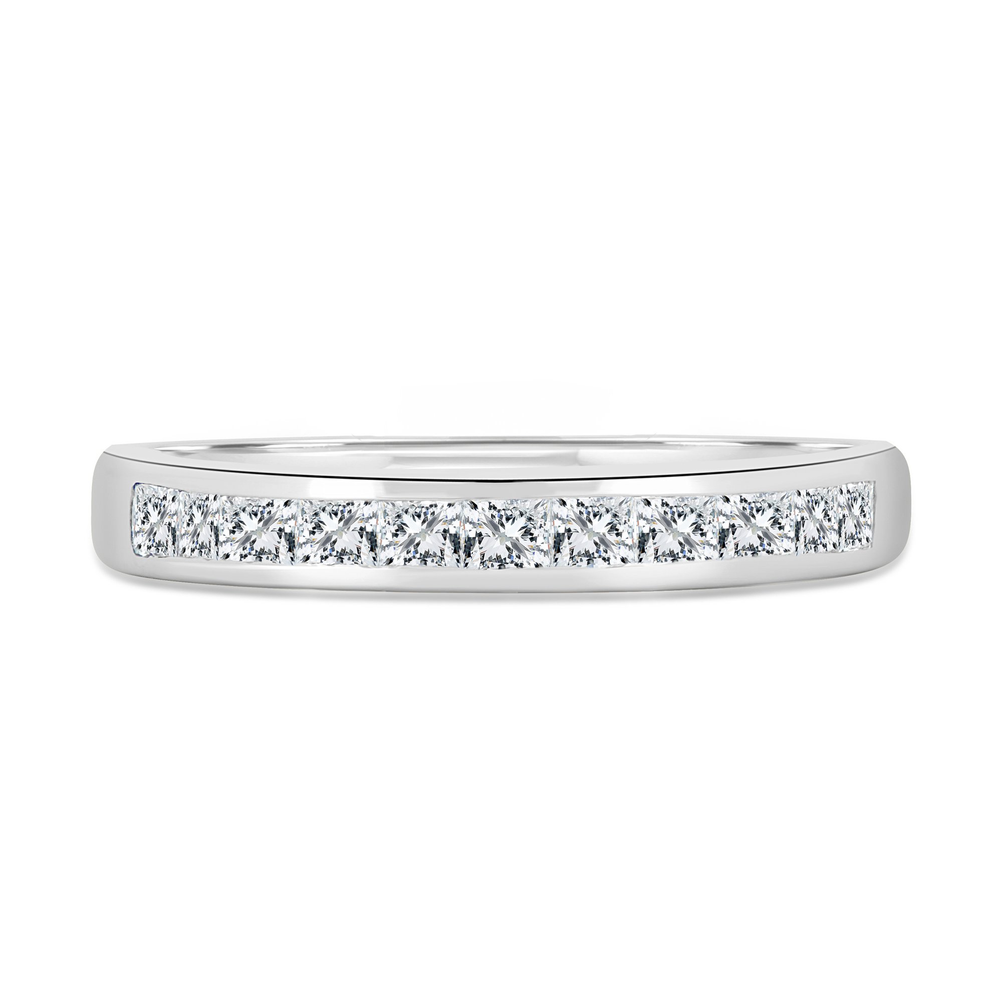 Miranda - Channel Set Wedding Ring - 18k White Gold