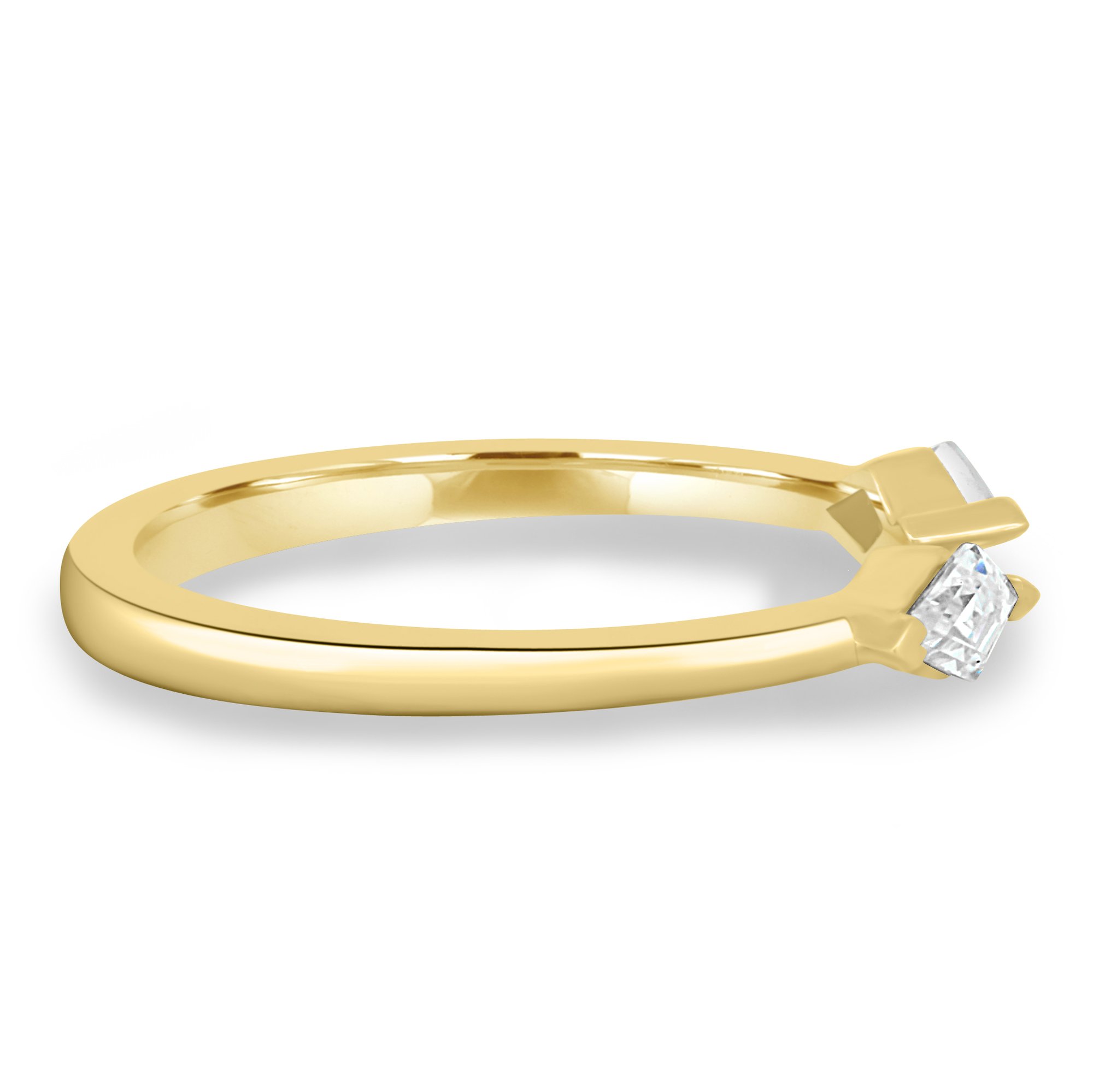 Monique - Kite Stones Wedding Ring - 18k Yellow Gold