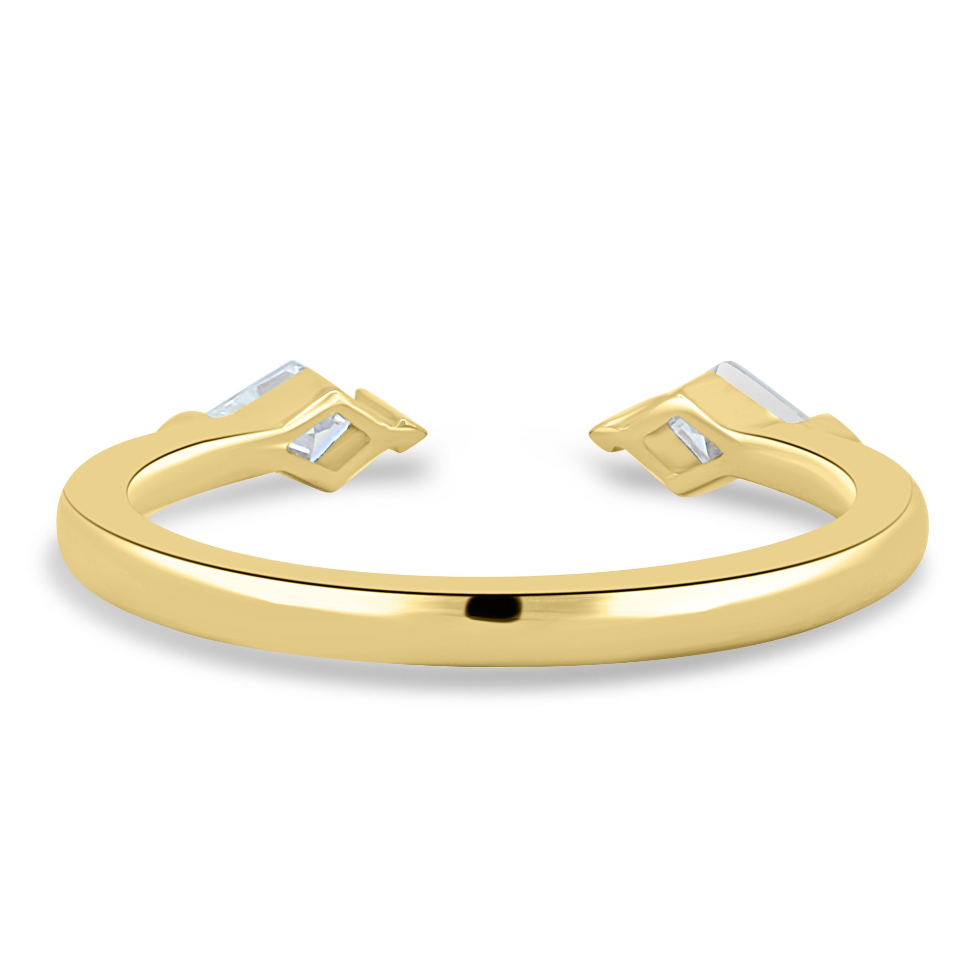 Monique - Kite Stones Wedding Ring - 18k Yellow Gold
