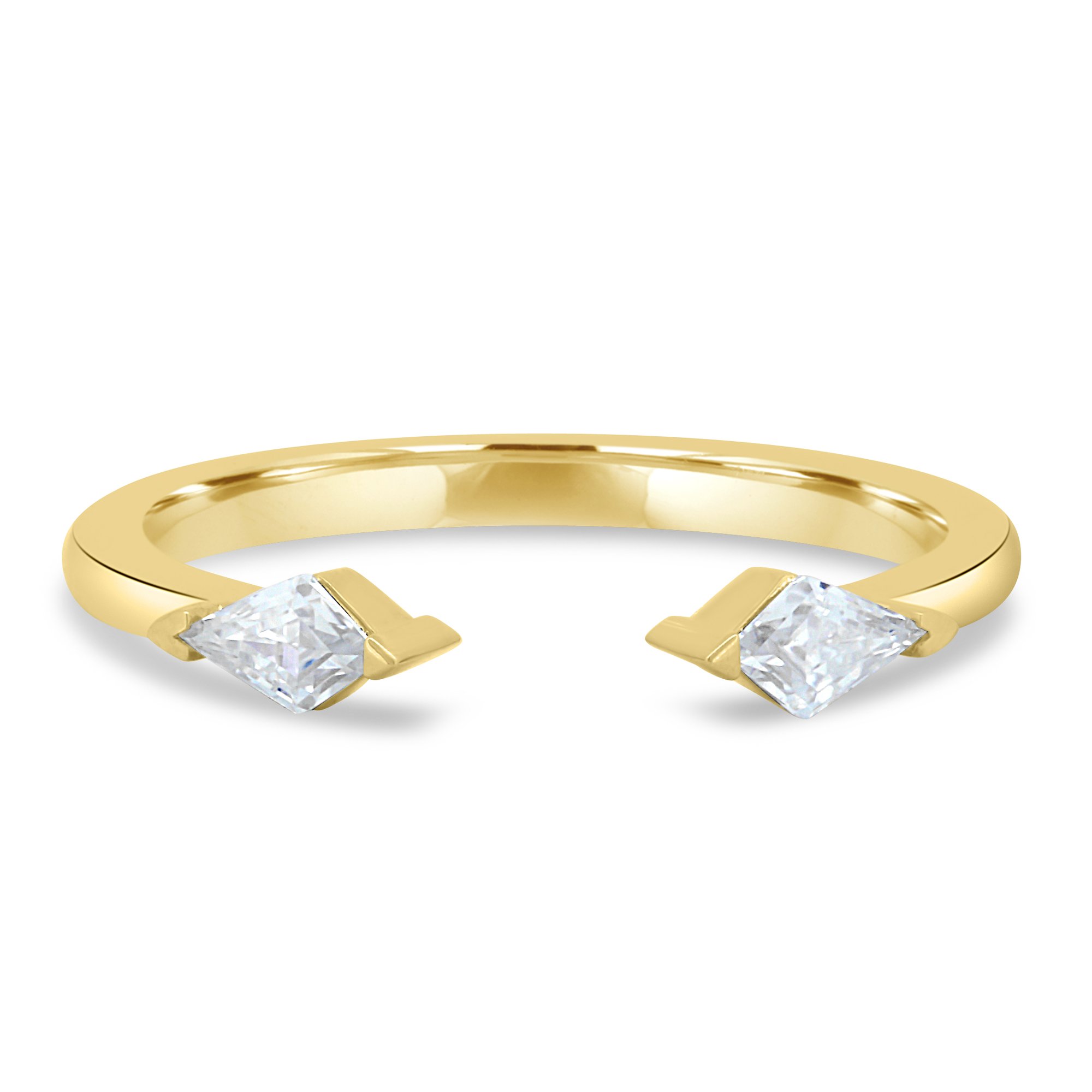 Monique - Kite Stones Wedding Ring - 18k Yellow Gold