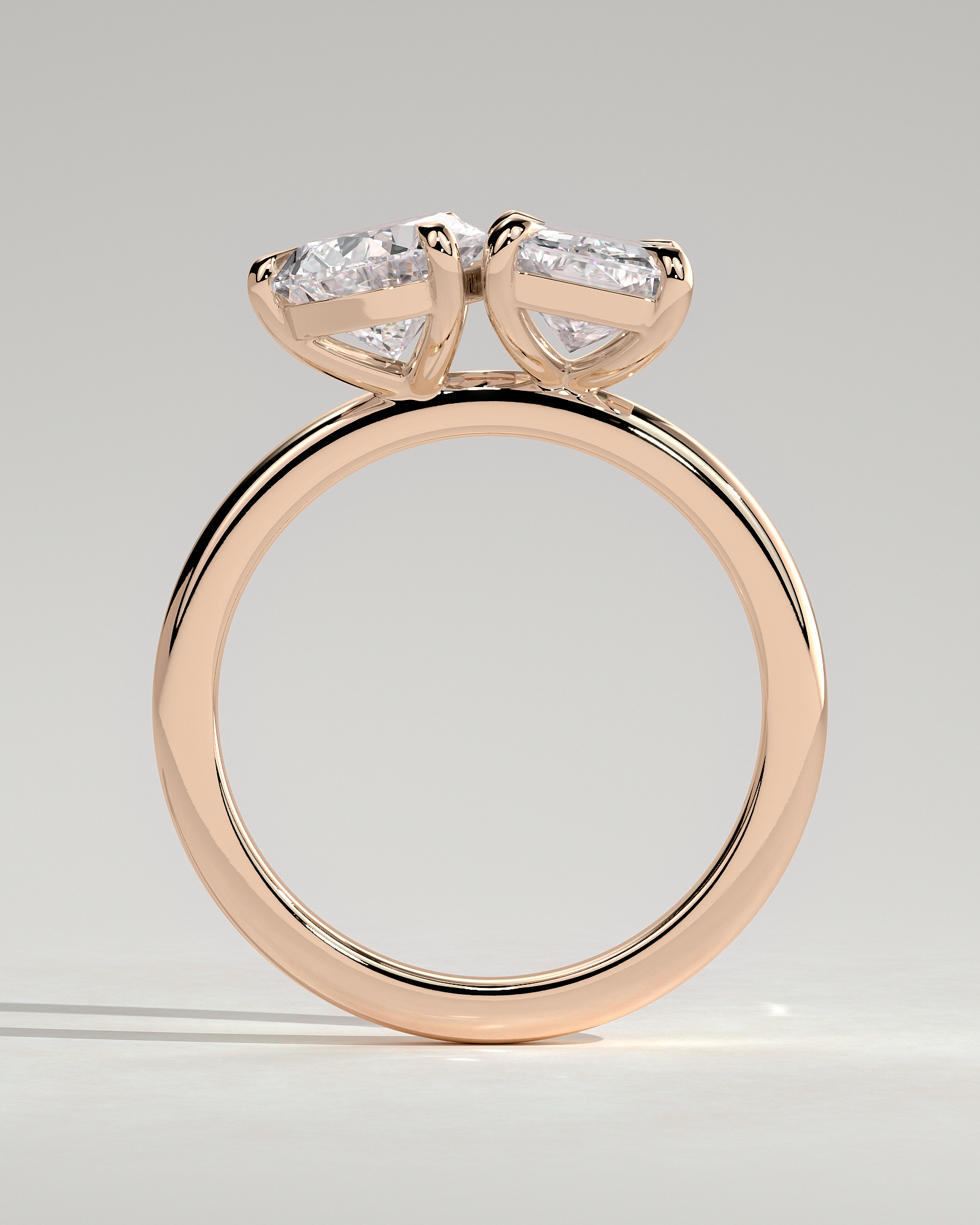 Morgan - Pear and Radiant Toi Et Moi - 18k Rose Gold