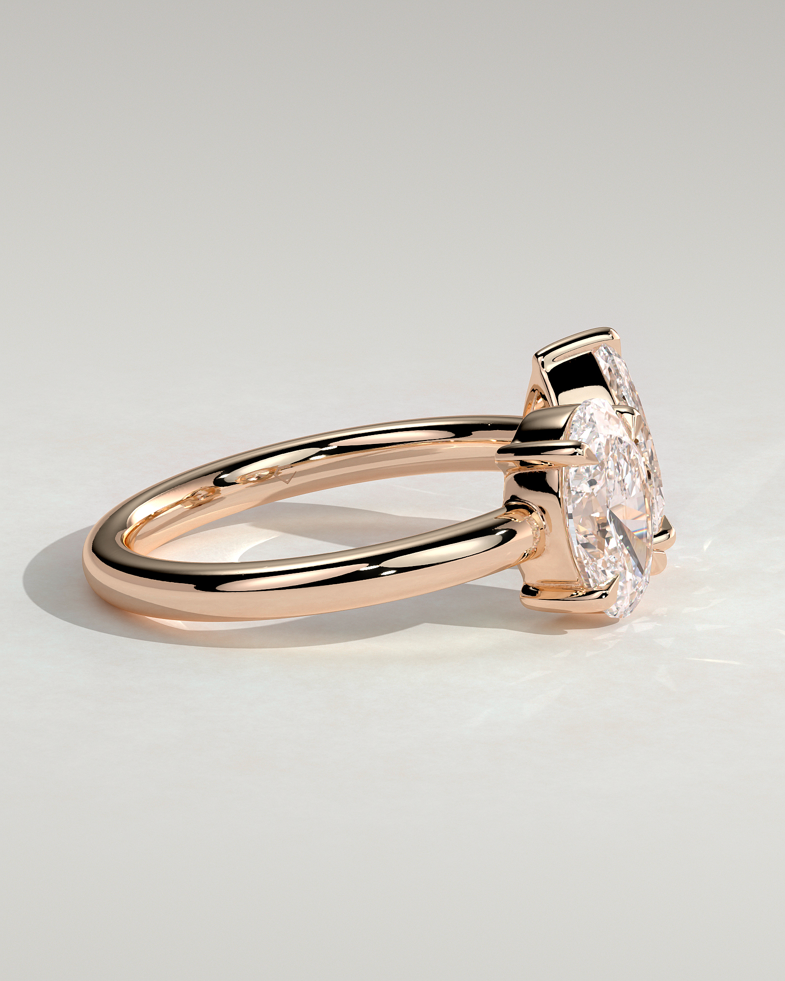 Nadia - Pear and Oval Open Band Toi et Moi - 18k Rose Gold