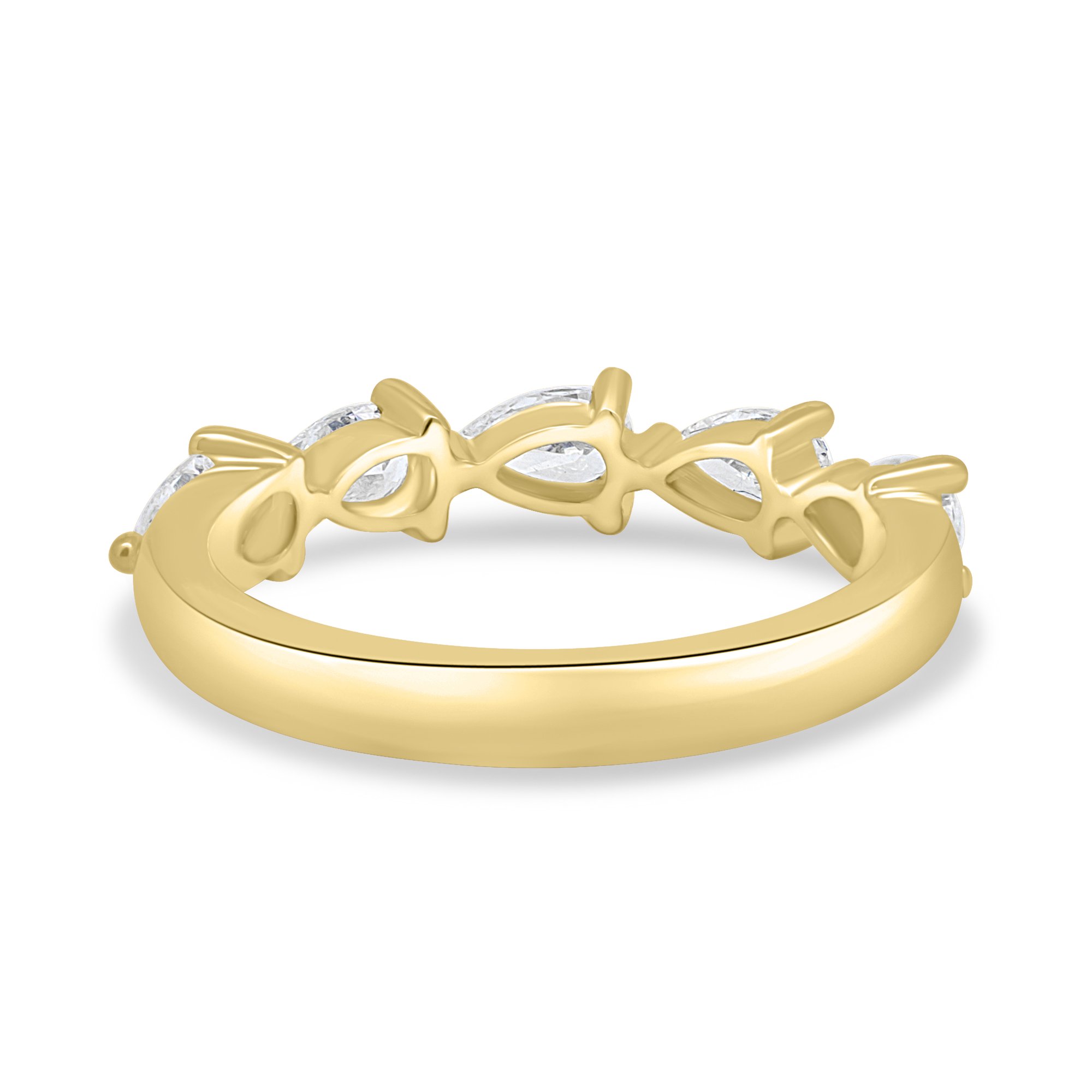 Narissa - 5 Stone East West Pear Wedding Band - 18k Yellow Gold