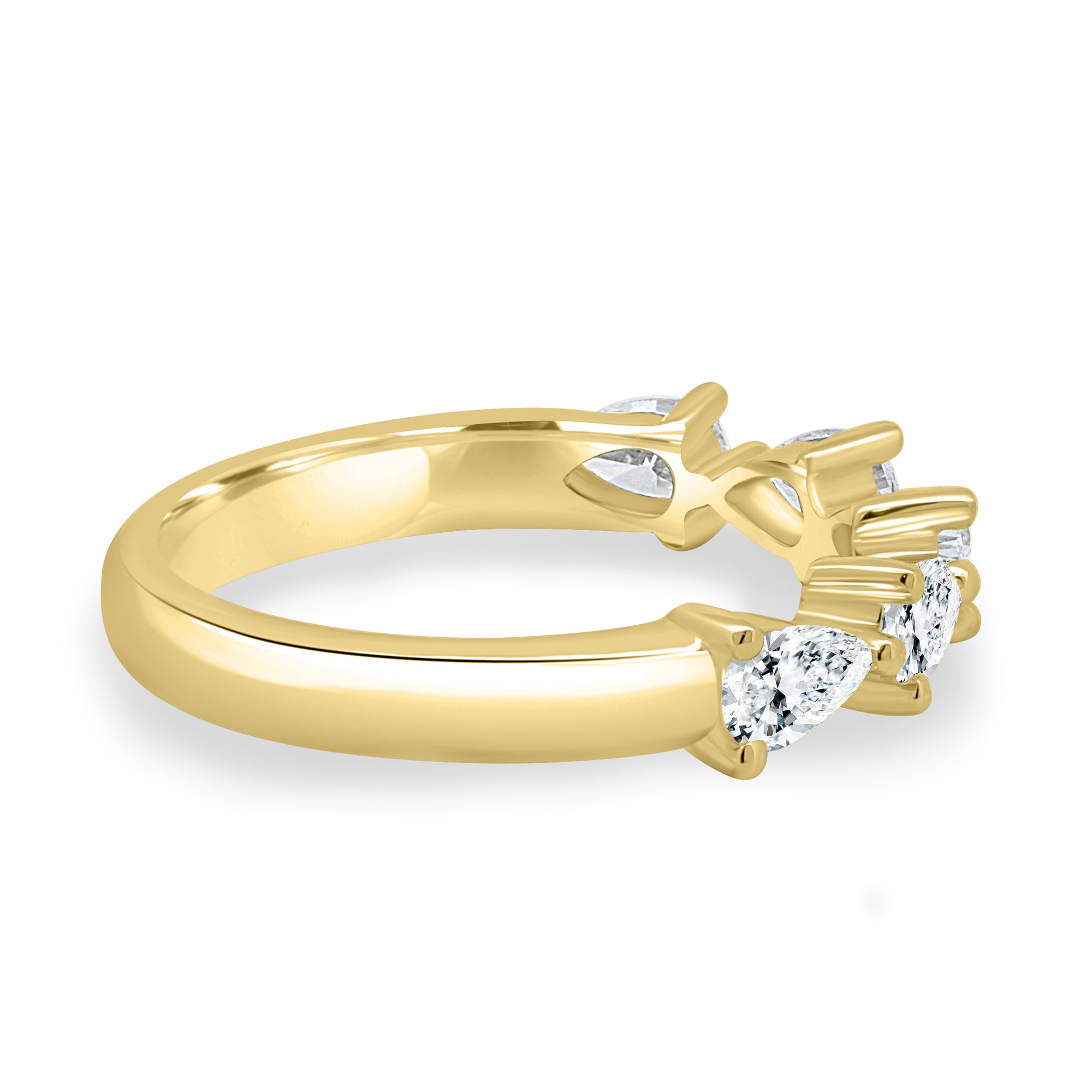 Narissa - 5 Stone East West Pear Wedding Band - 18k Yellow Gold