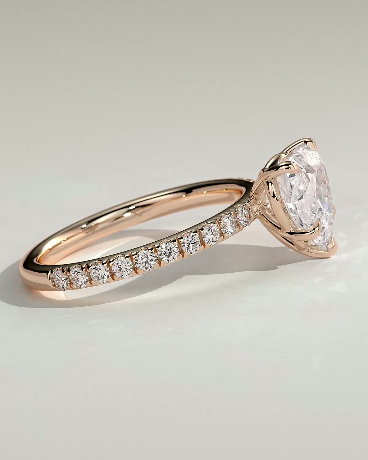 Neha  Heart Solitaire with Pave - 18k Rose Gold