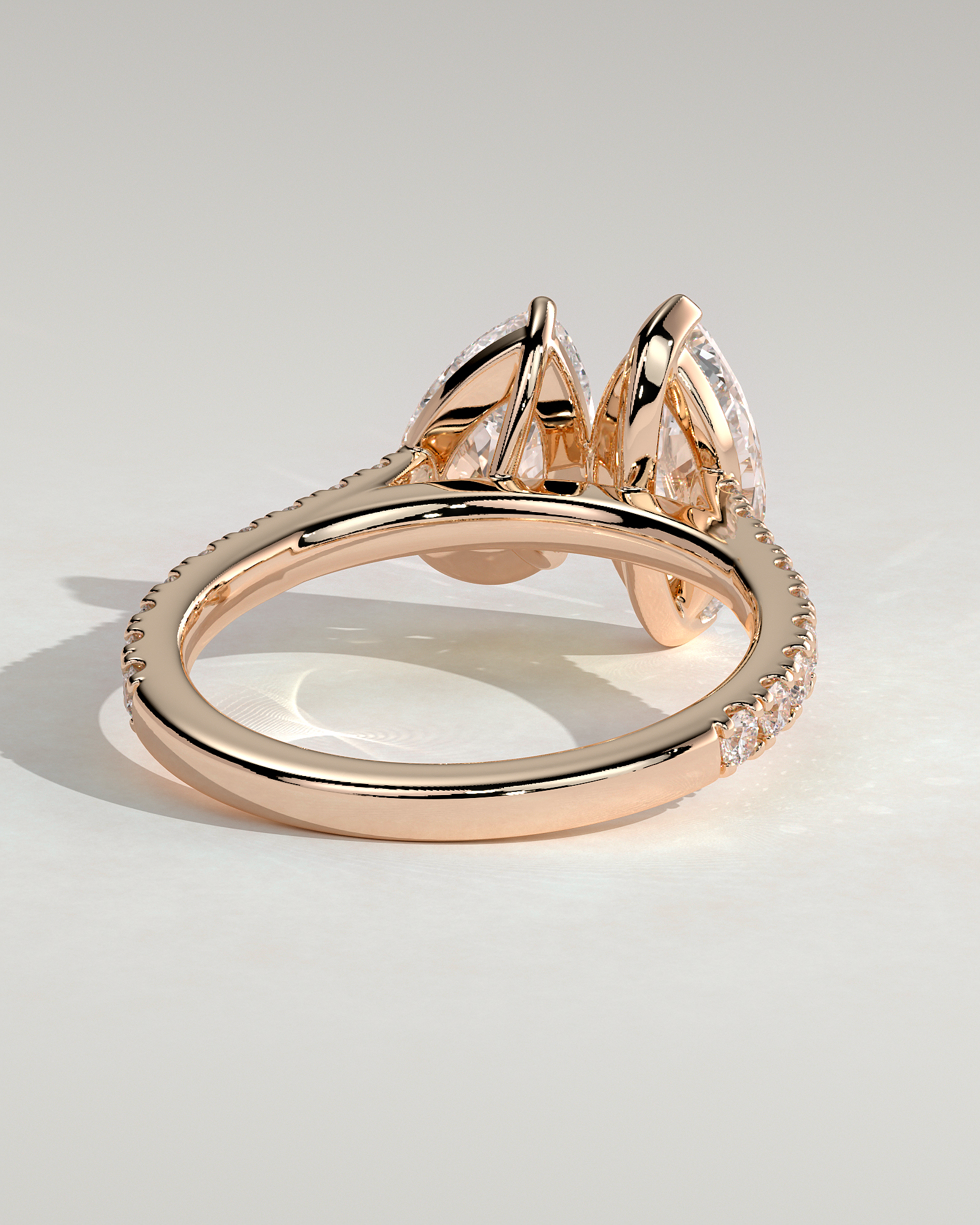 Noa - 5 Claw Toi Et Moi - 18k Rose Gold