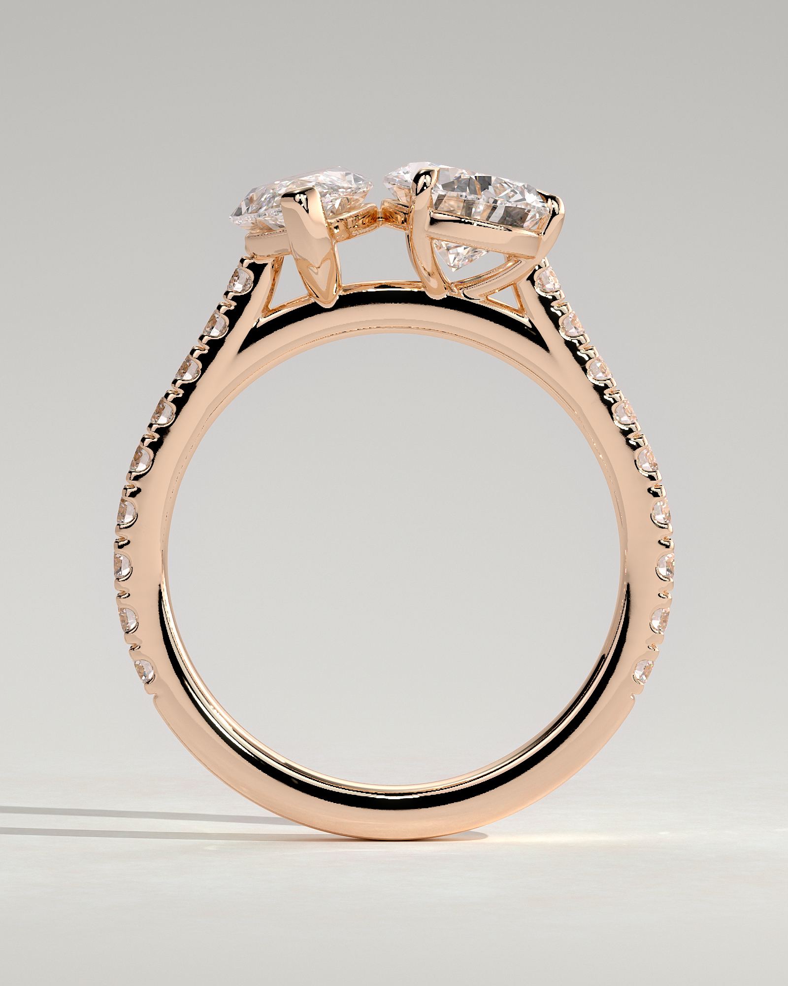 Noa - 5 Claw Toi Et Moi - 18k Rose Gold