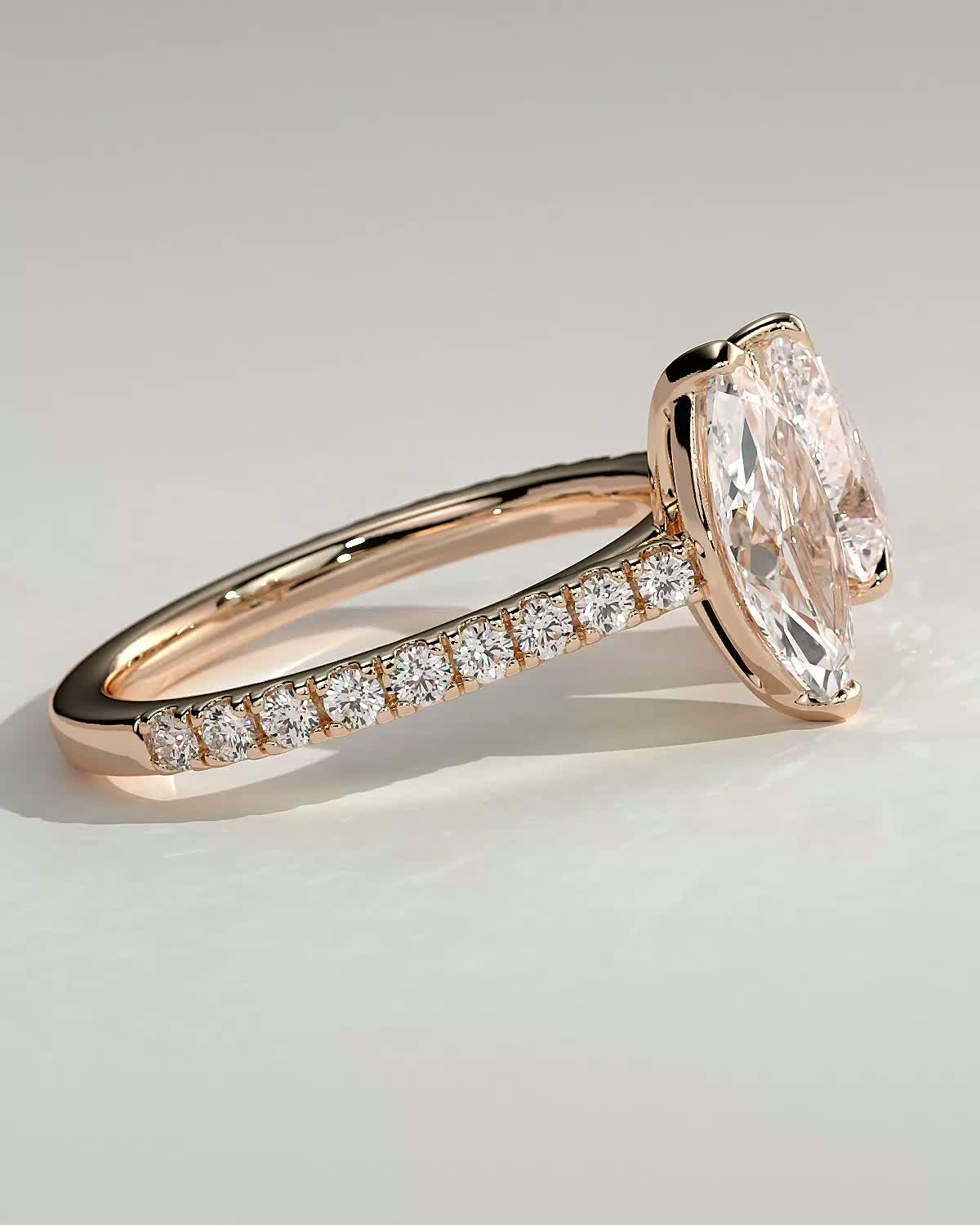 Noa - 5 Claw Toi Et Moi - 18k Rose Gold