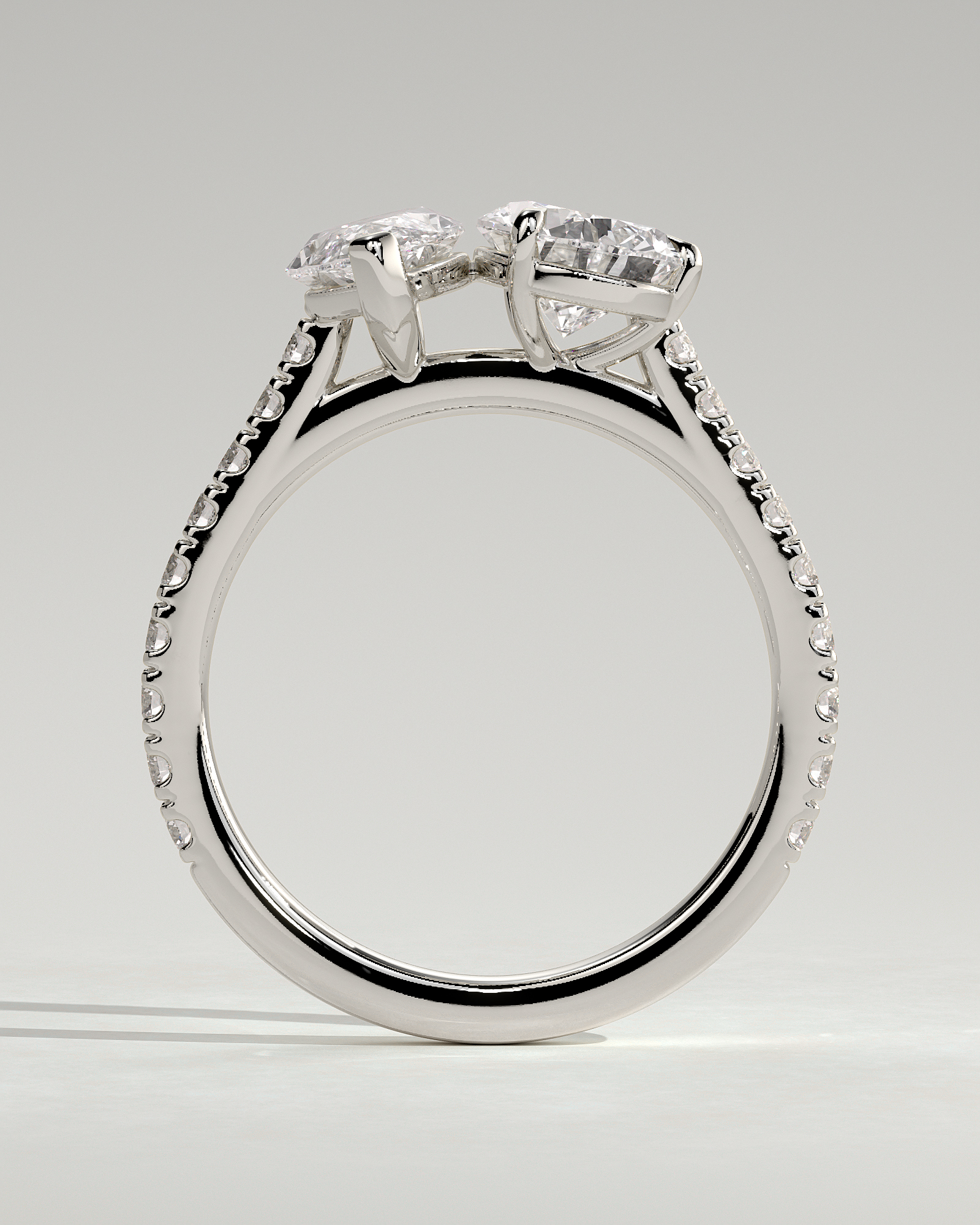 Noa - 5 Claw Toi Et Moi - 18k White Gold