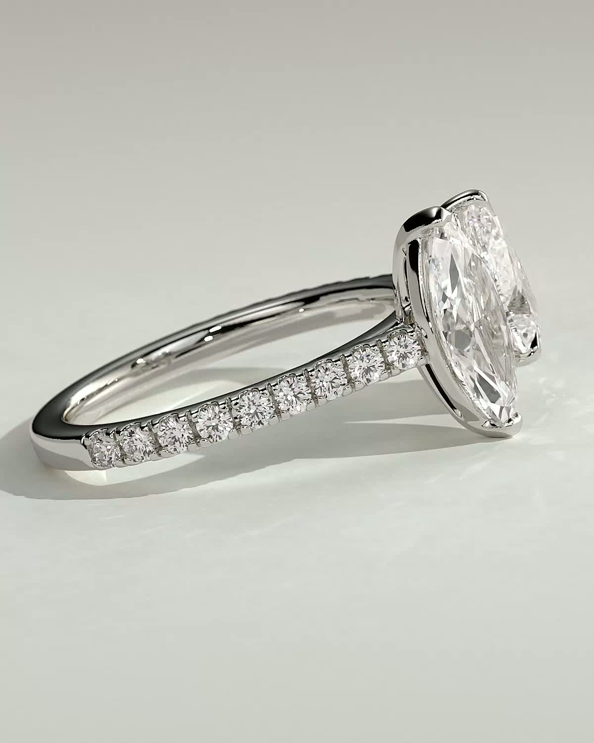 Noa - 5 Claw Toi Et Moi - 18k White Gold