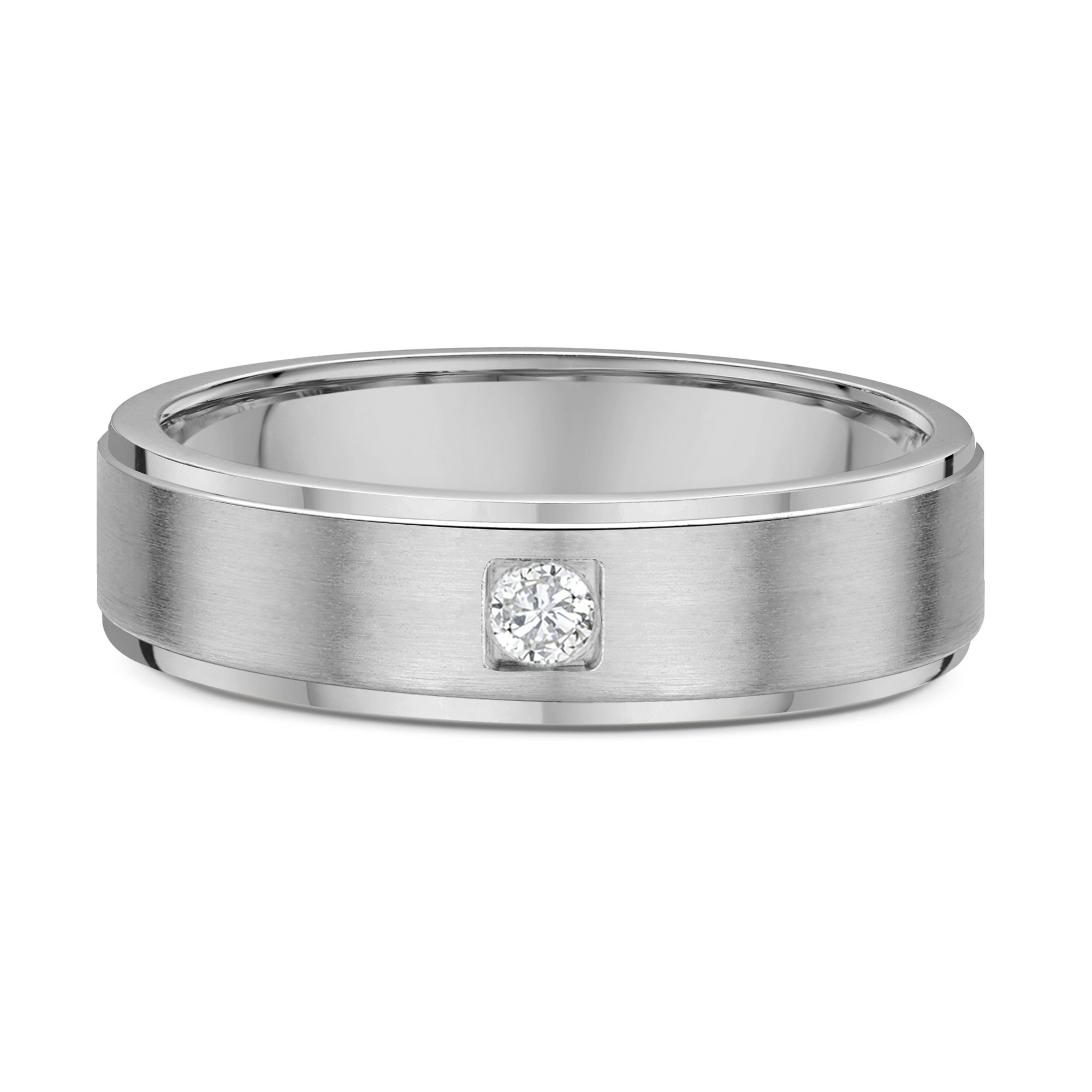Noah Mens Wedding Ring - 9k White Gold