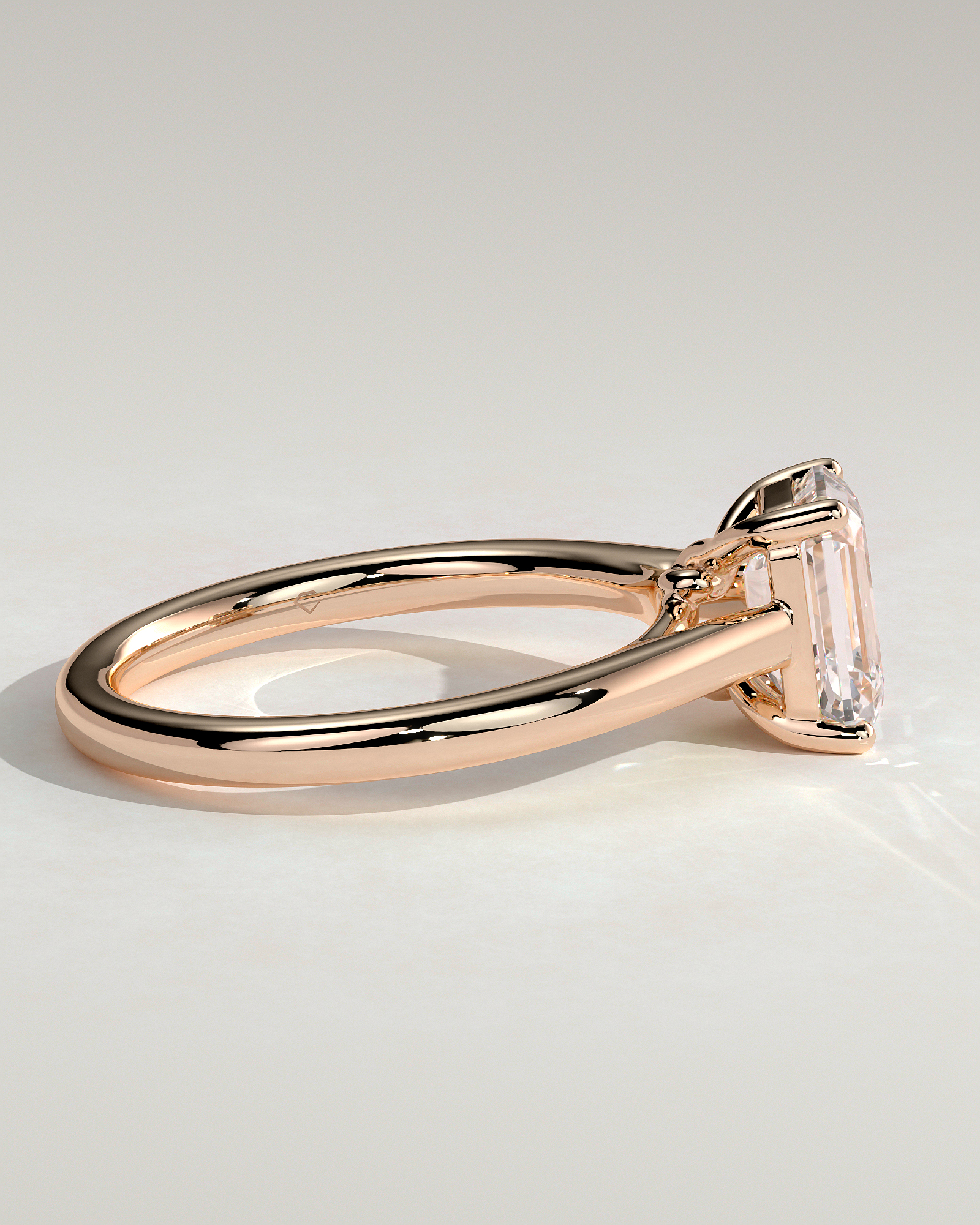 Nora - Emerald Cathedral Solitaire - 18k Rose Gold