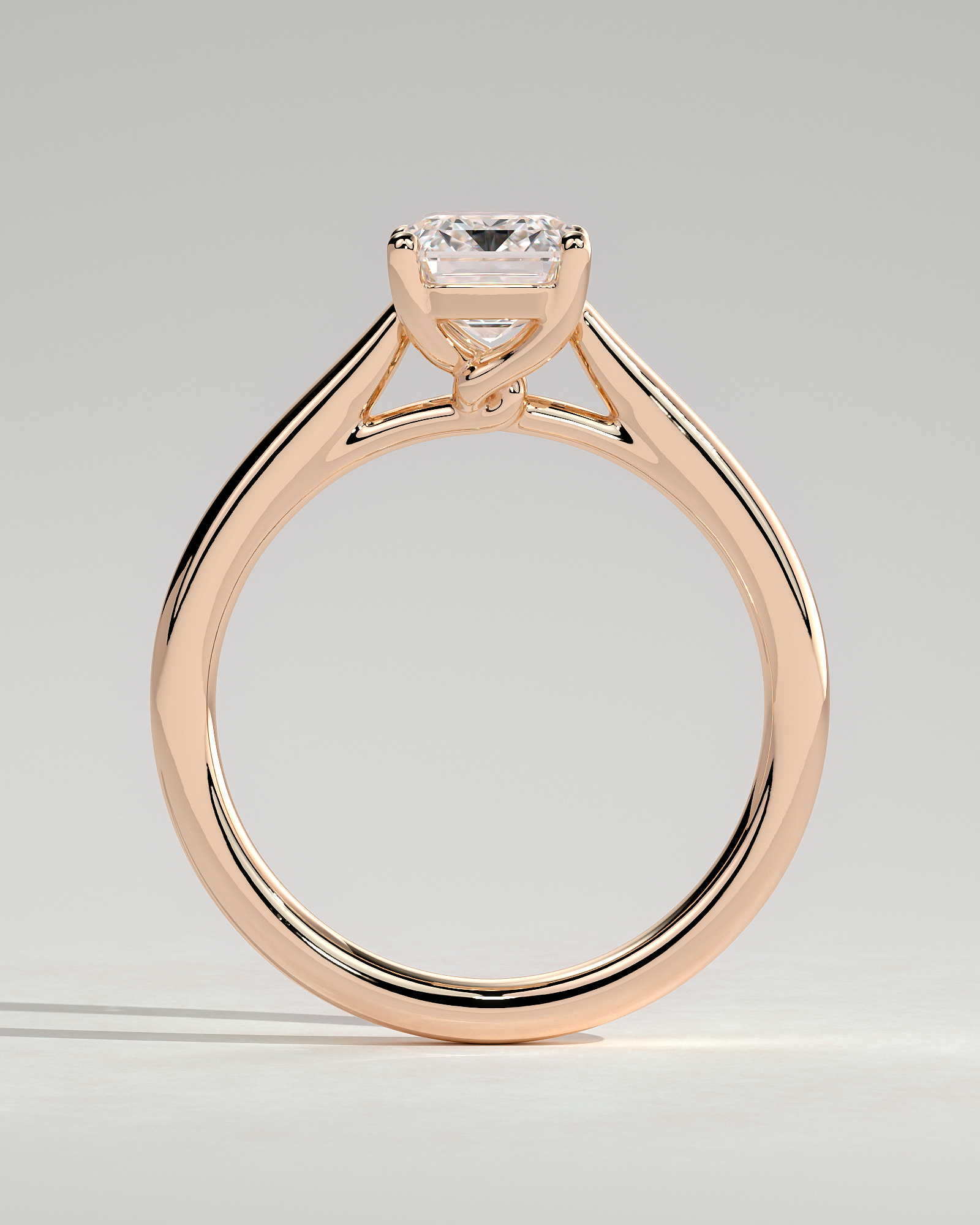 Nora - Emerald Cathedral Solitaire - 18k Rose Gold